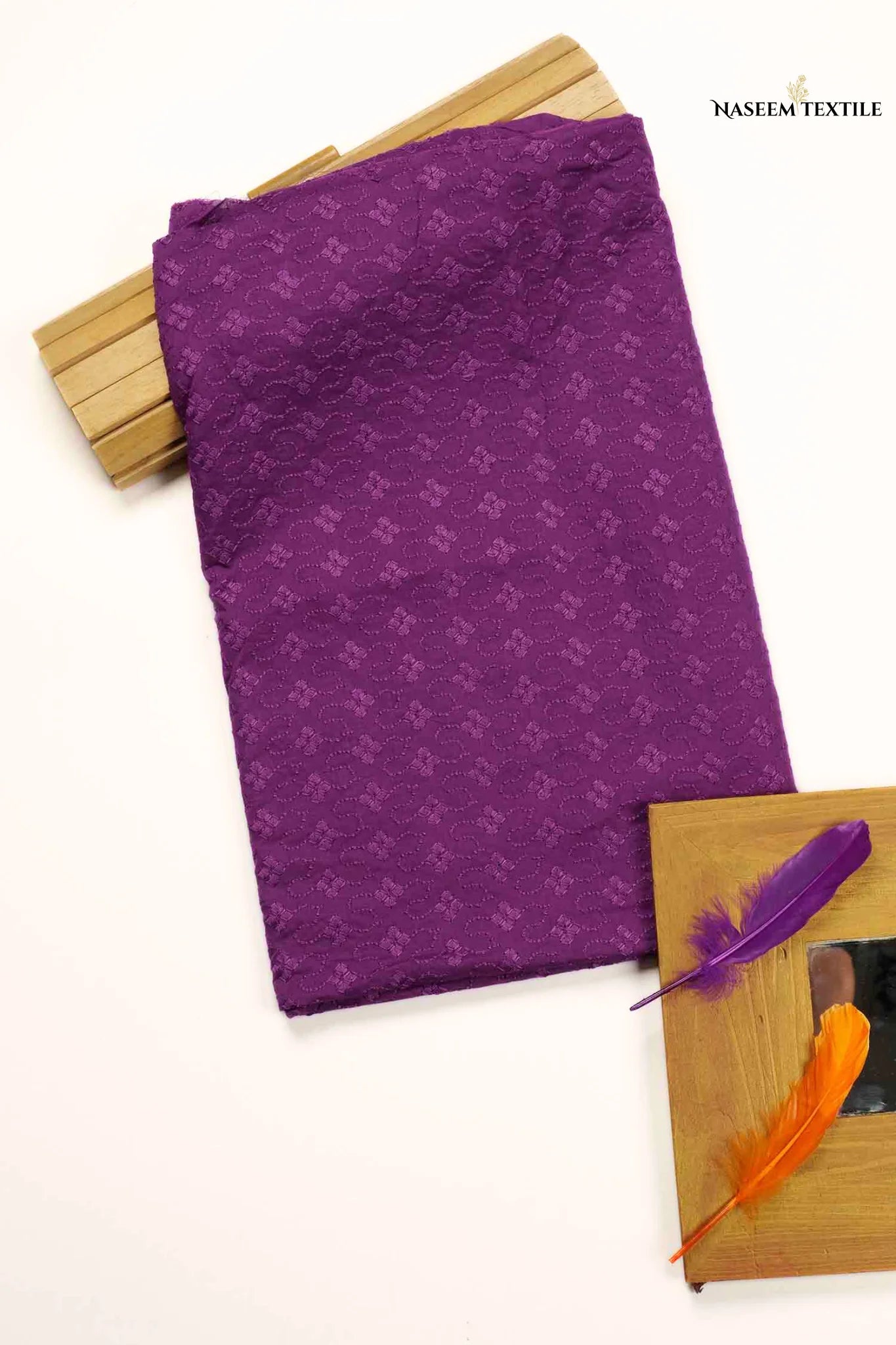 Royal Plum Unstitched Chikankari Kurta Fabric for Men | NT-M11