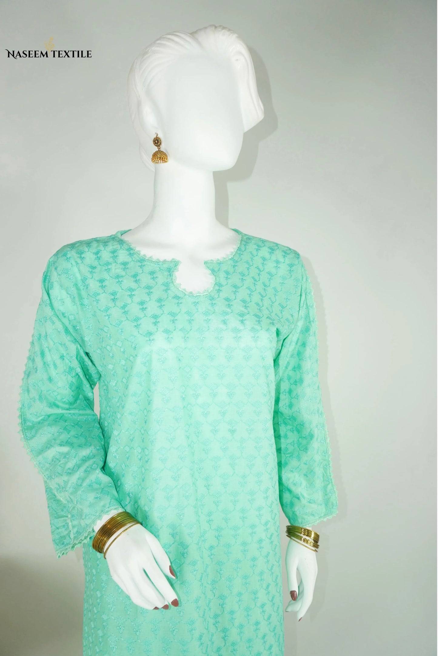Everyday Luxe - Mint Green Chikankari 2-piece Stitched Suit for Women | Kurta & Trouser | NT-WS02
