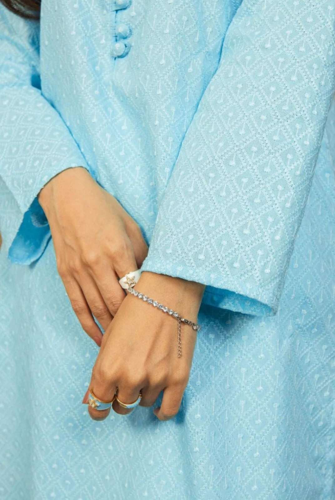 Sky Blue Unstitched Chikankari 2-pcs Suit for Women| Classic Embroidery NT-WU3