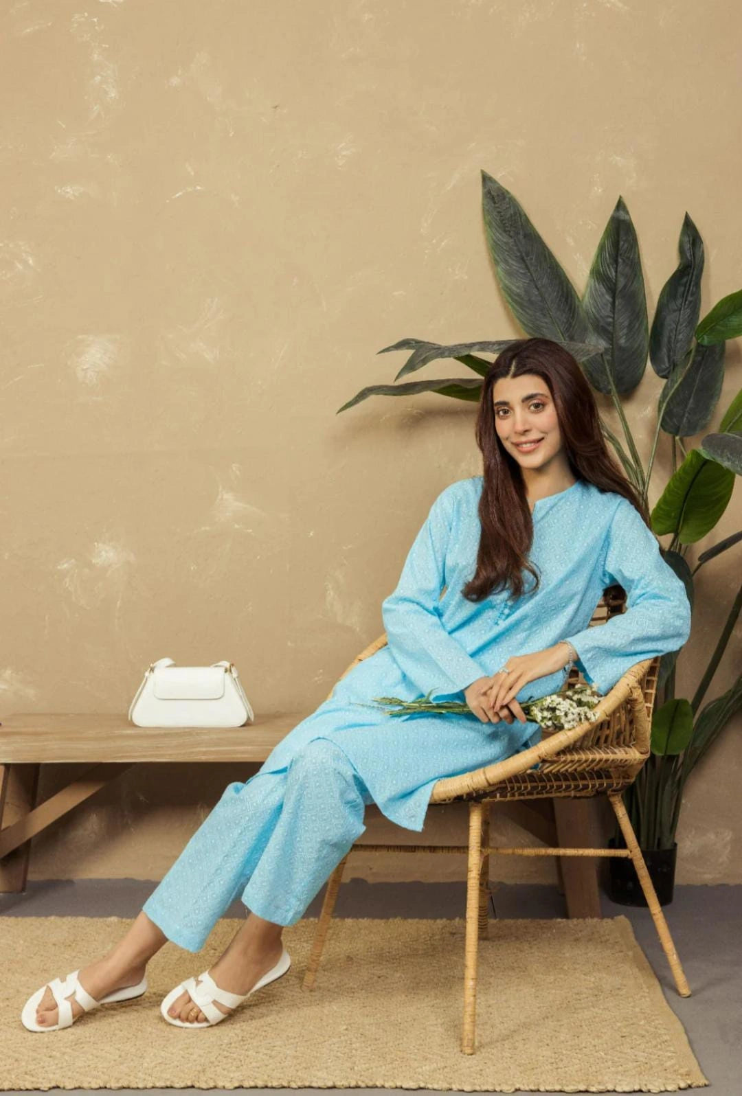 Sky Blue Unstitched Chikankari 2-pcs Suit for Women| Classic Embroidery NT-WU3
