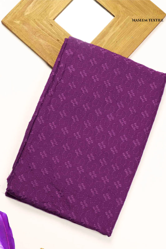 Royal Plum Unstitched Chikankari Kurta Fabric for Men | NT-M11