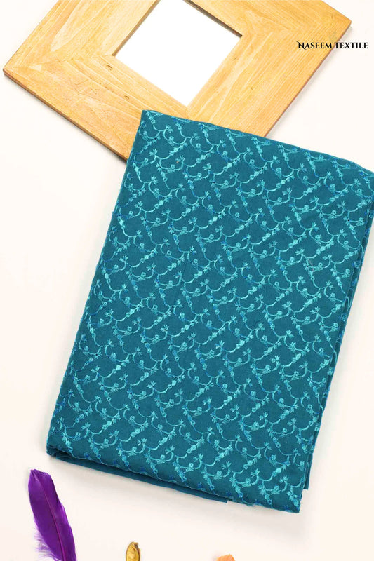 Lagoon blue Unstitched Chikankari Kurta Fabric for Men | NT-M15