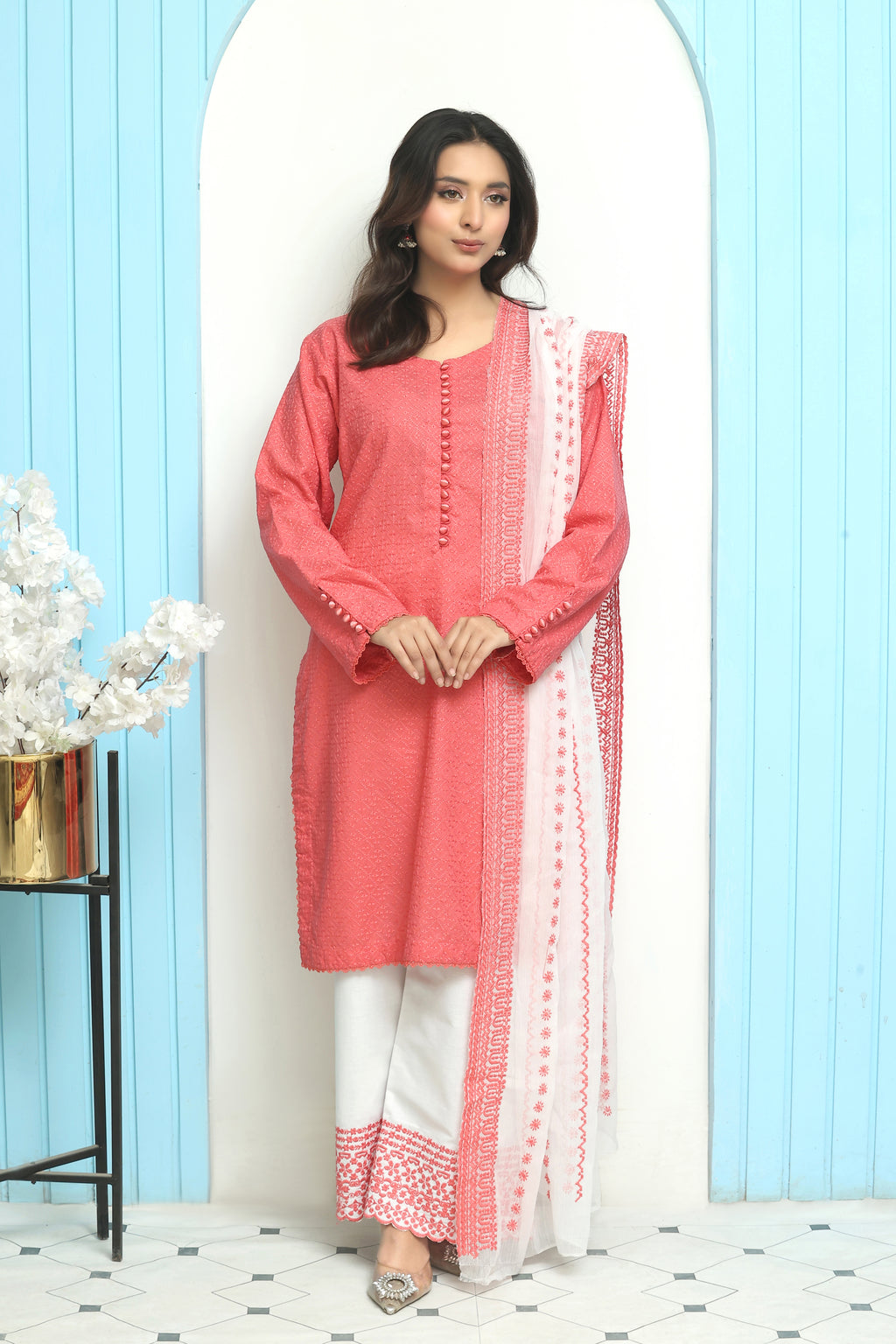 Marlowe Premium Chikankari Unstitched 3pcs suit