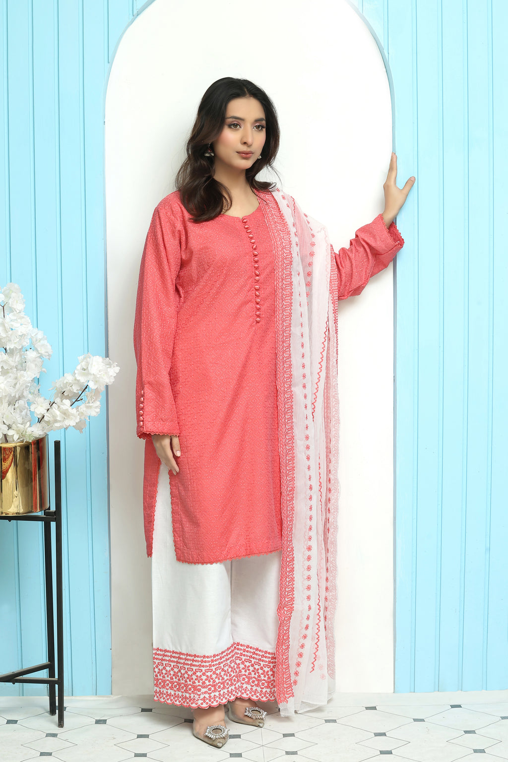 Marlowe Premium Chikankari Unstitched 3pcs suit