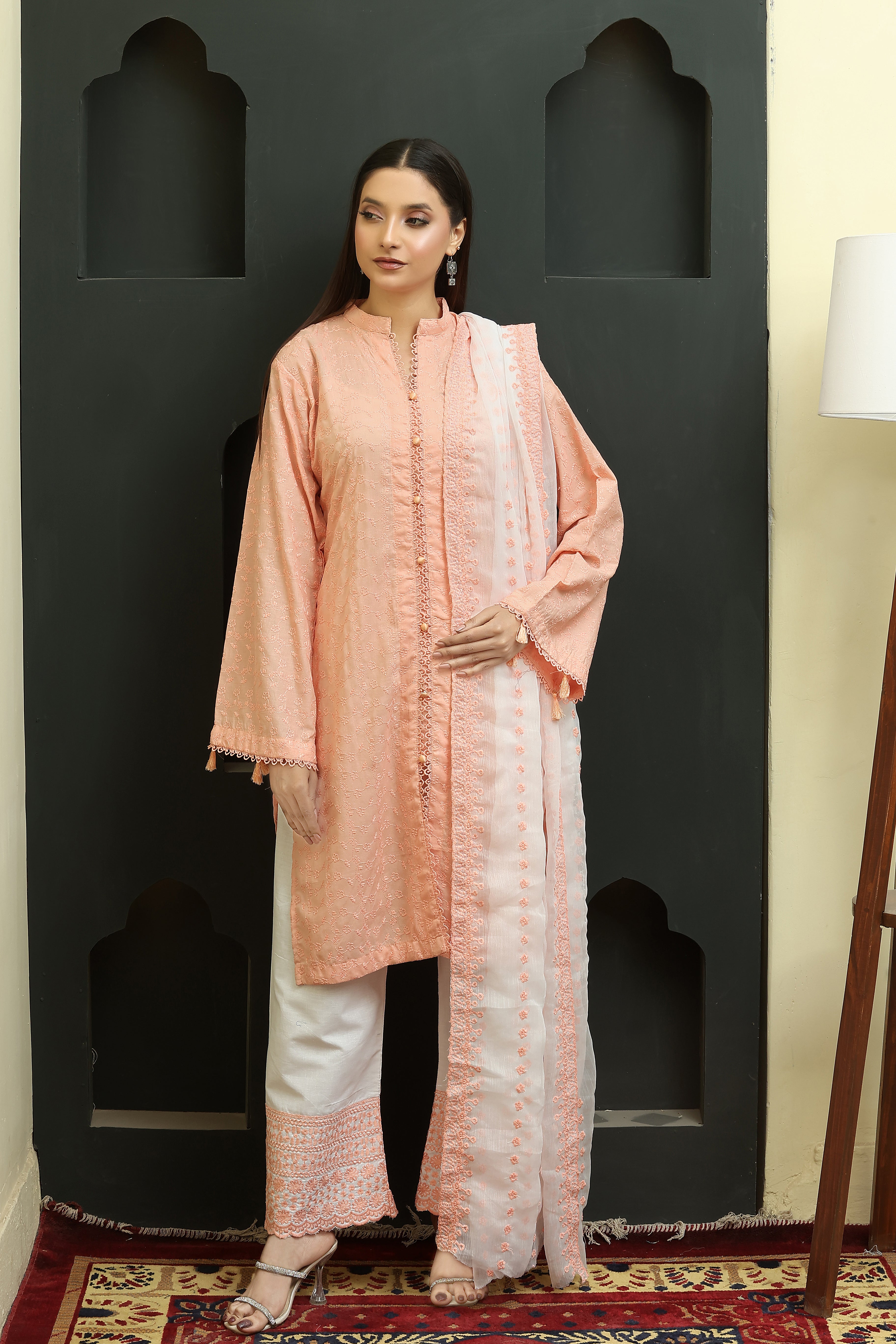 Premium Chikankari Unstitched 3pcs suit
