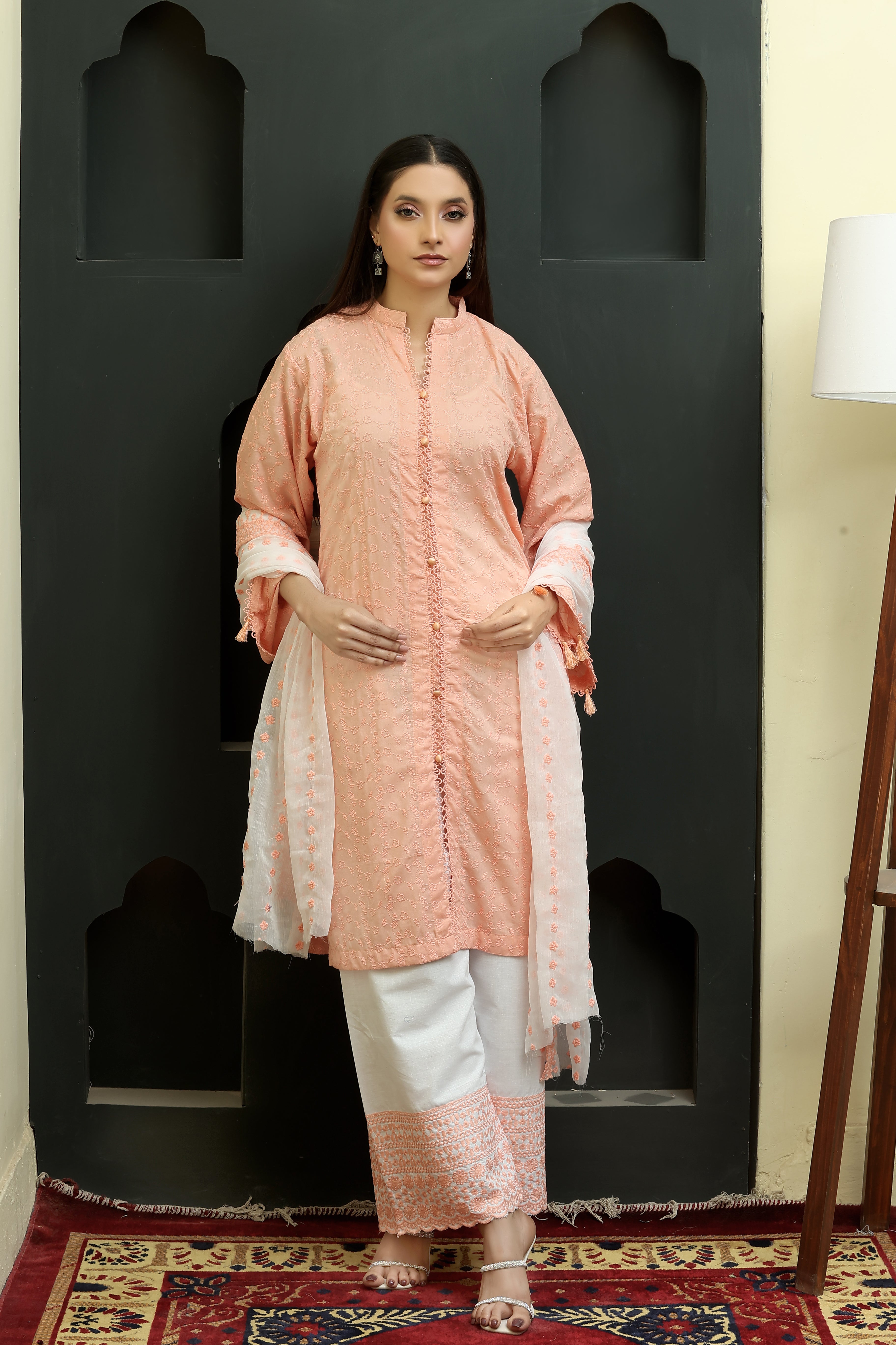 Premium Chikankari Unstitched 3pcs suit