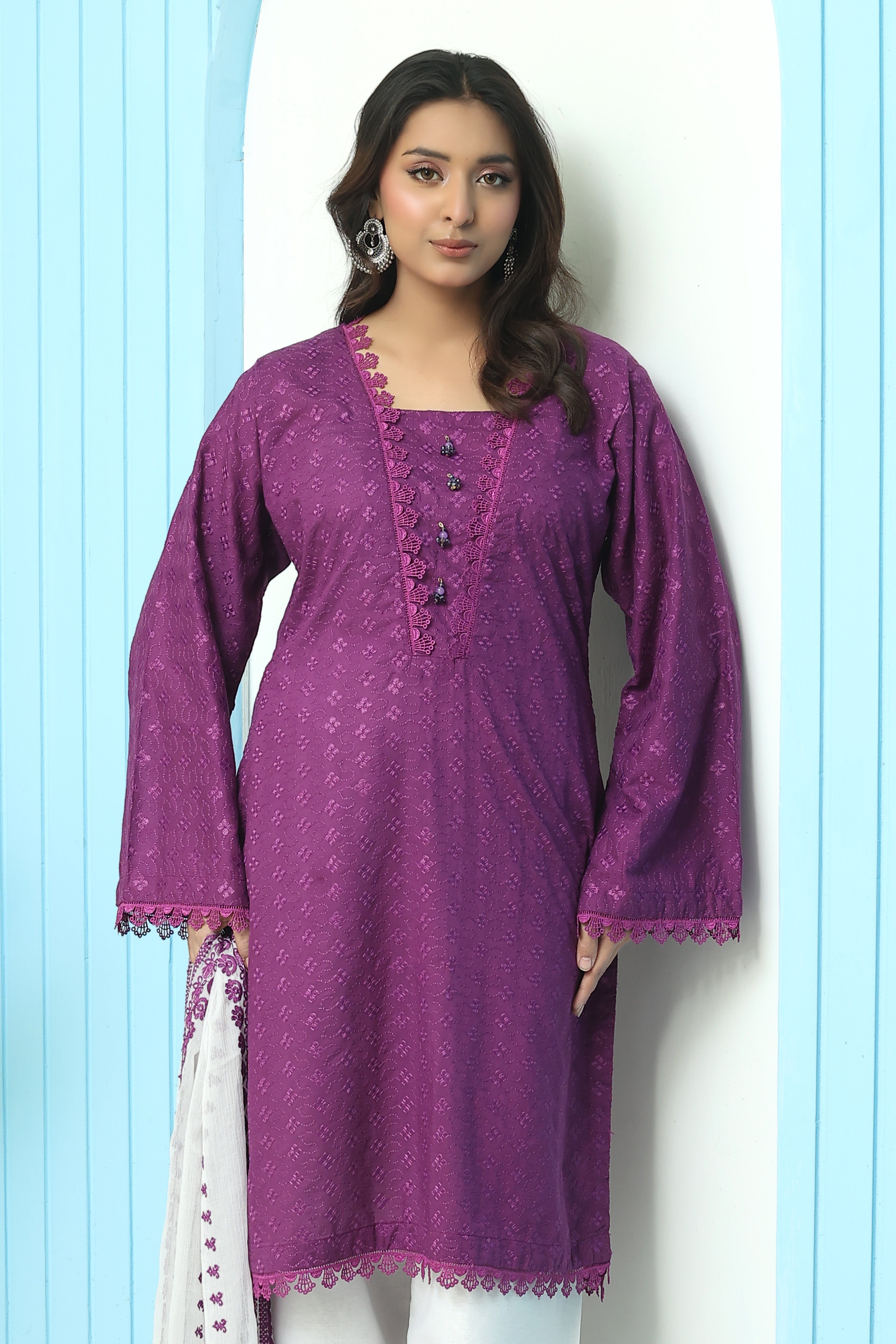 Premium Chikankari Unstitched 3pcs suit