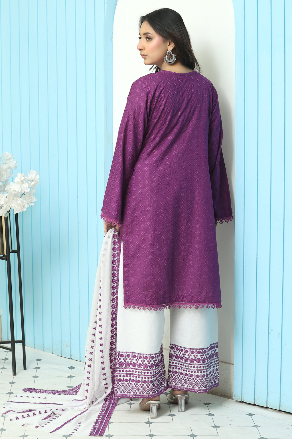 Premium Chikankari Unstitched 3pcs suit