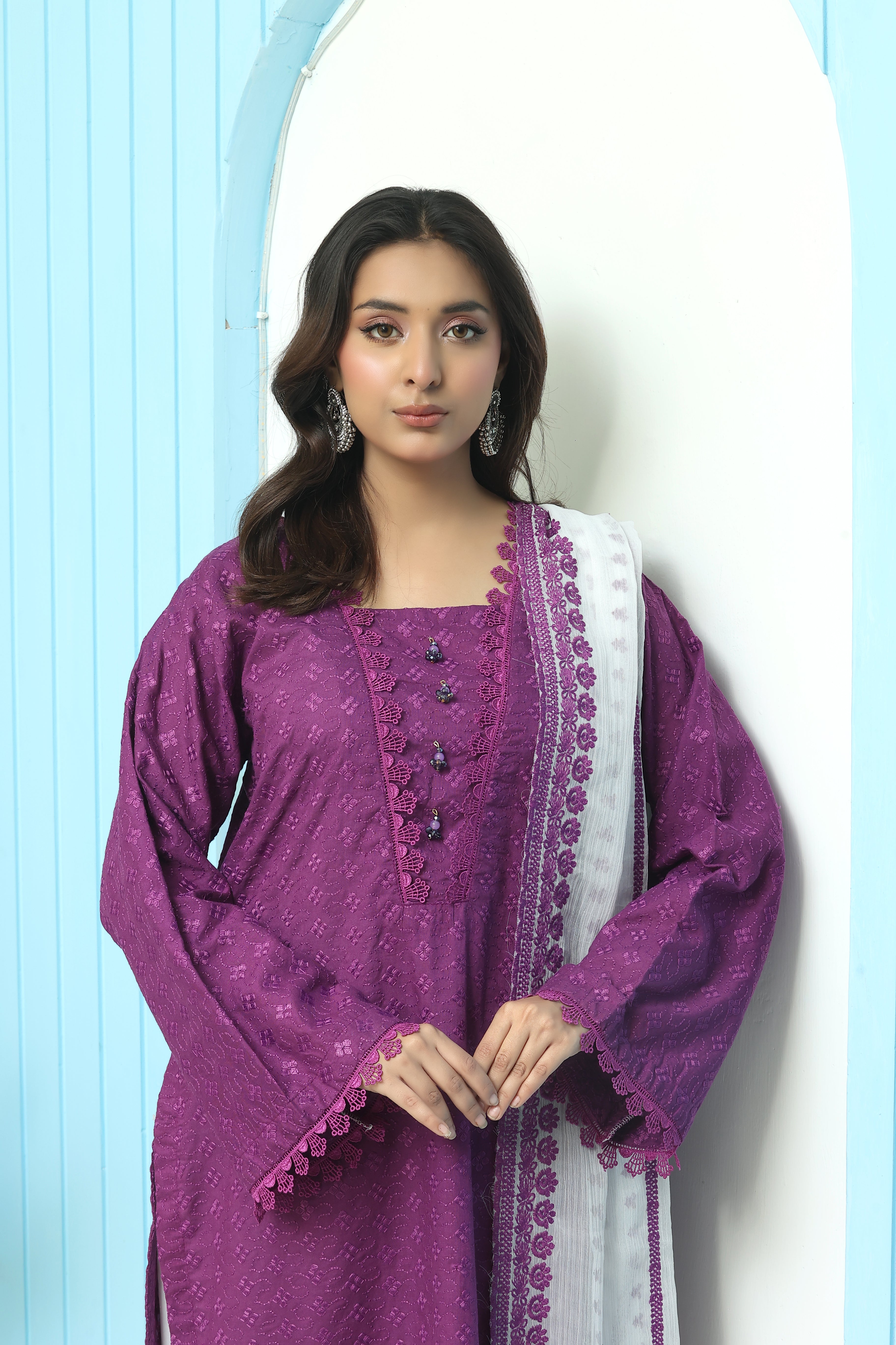 Premium Chikankari Unstitched 3pcs suit