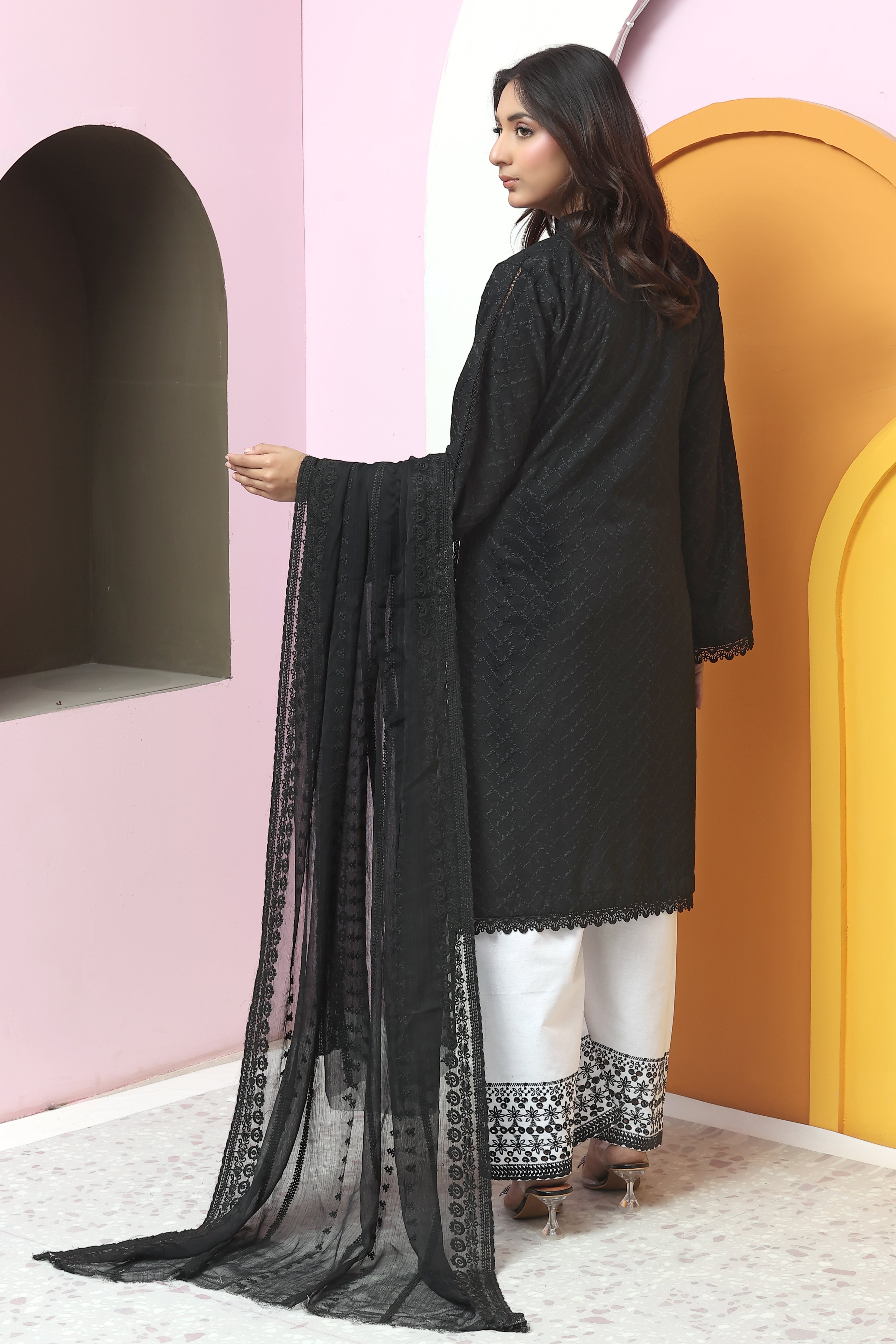Eman Premium Chikankari Unstitched 3pcs suit