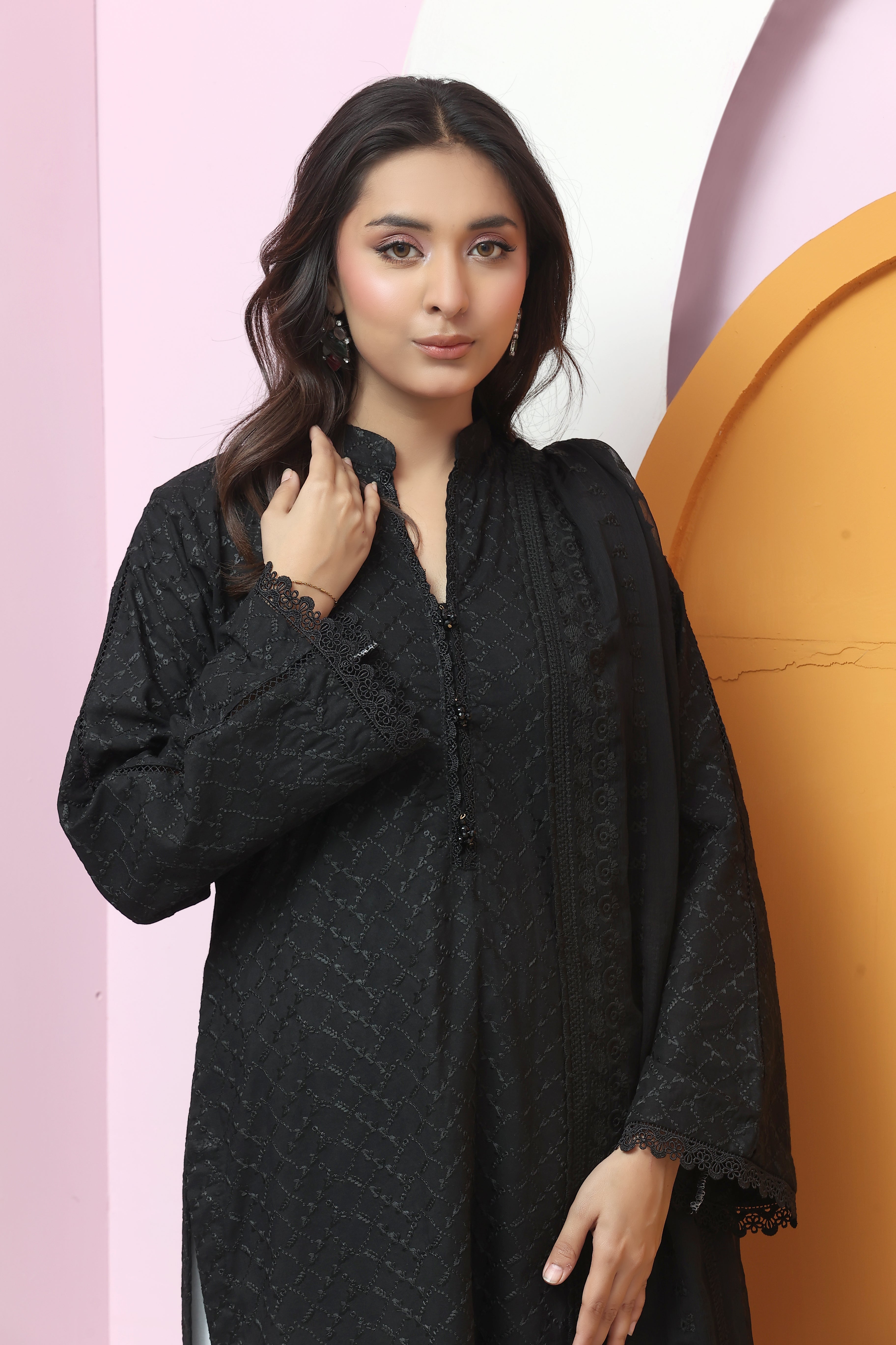 Eman Premium Chikankari Unstitched 3pcs suit