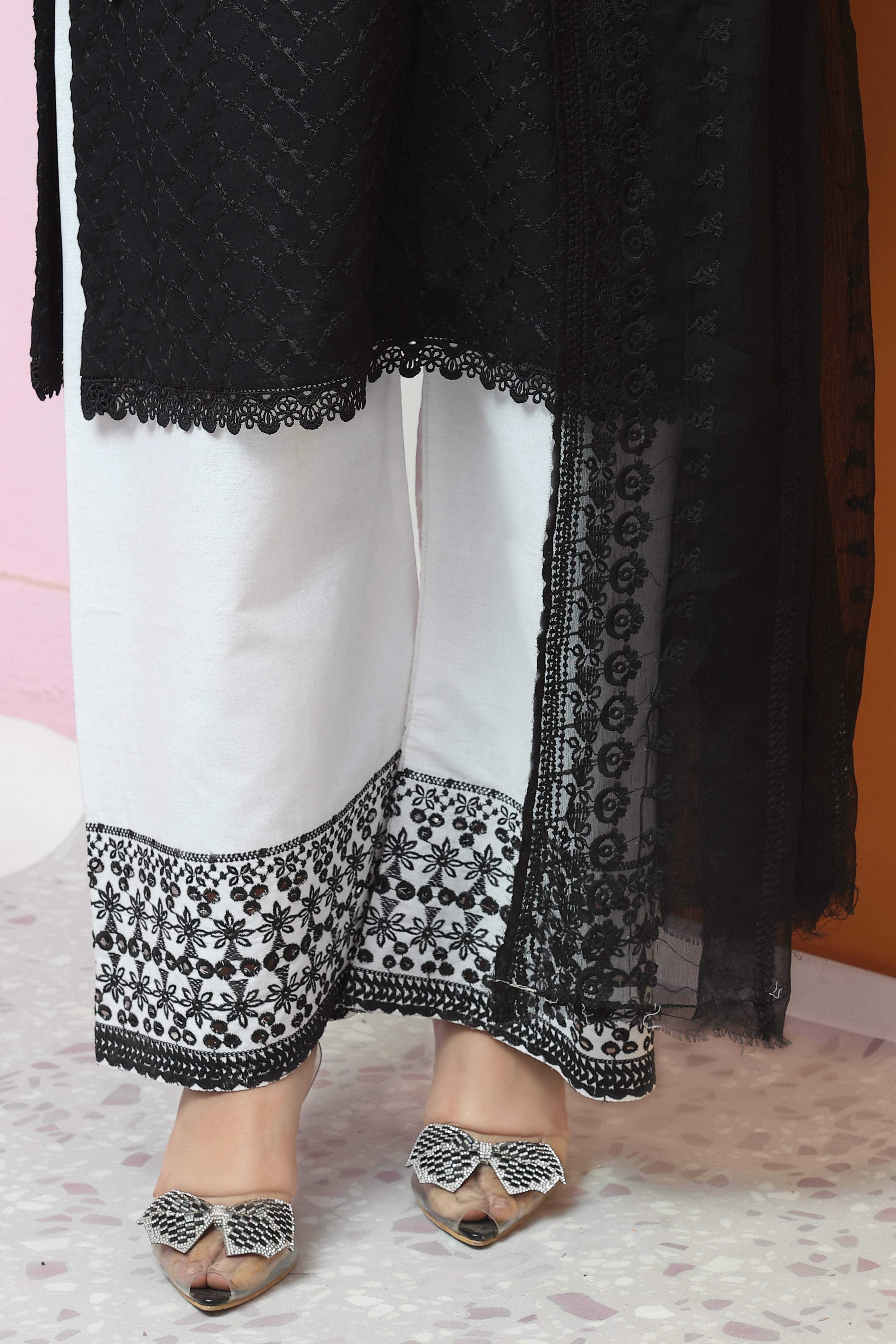 Eman Premium Chikankari Unstitched 3pcs suit