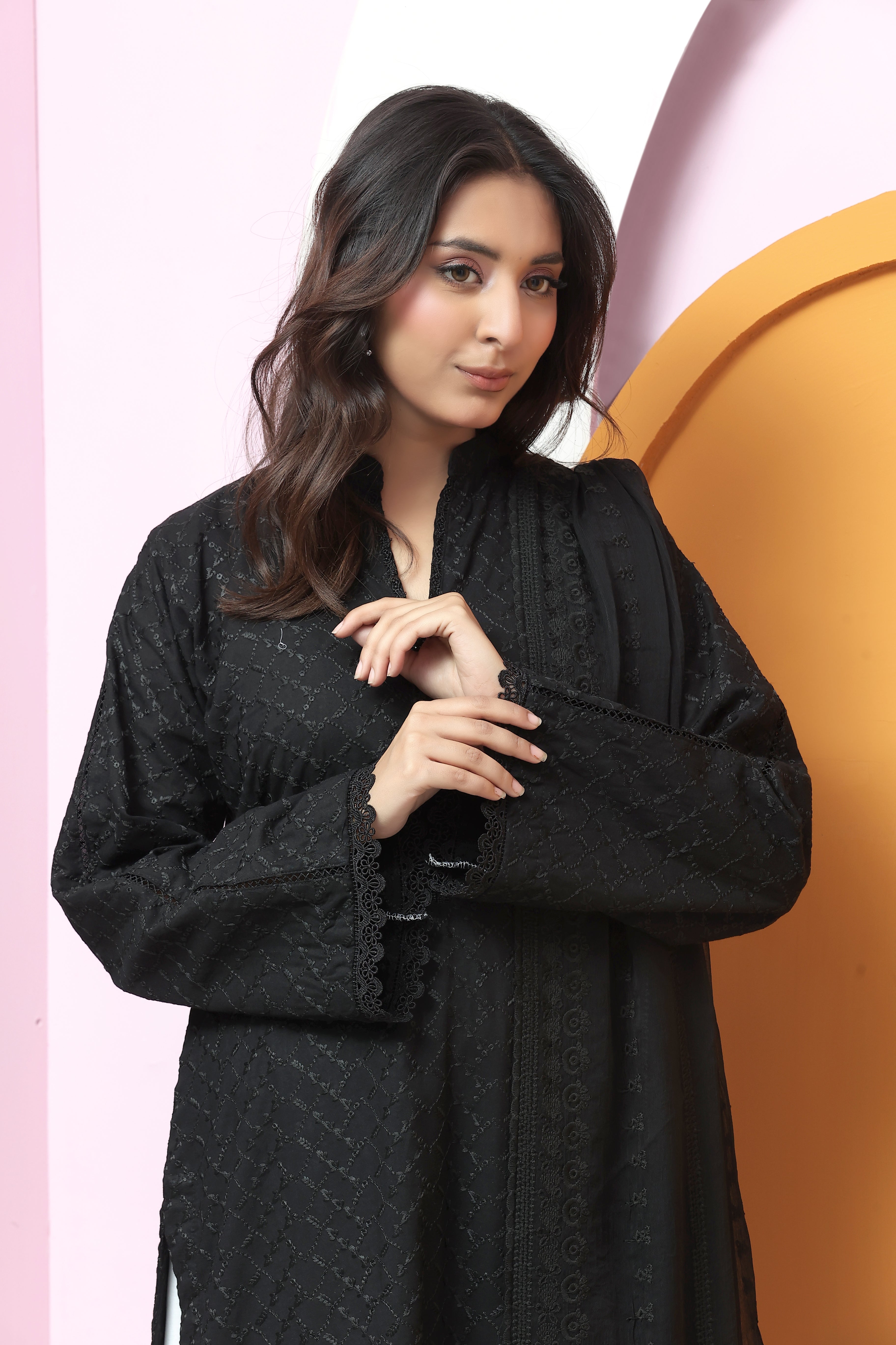 Eman Premium Chikankari Unstitched 3pcs suit