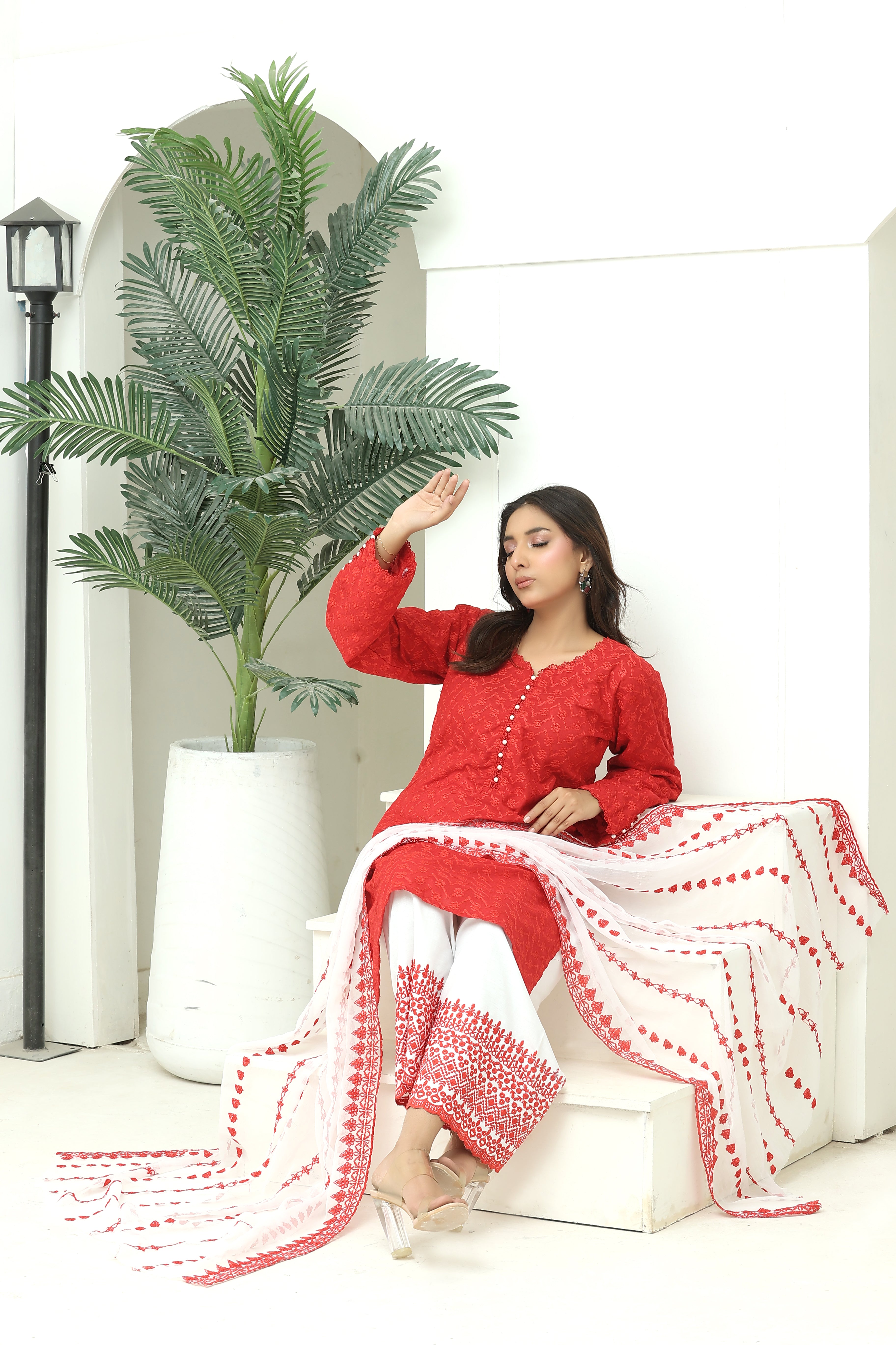 Premium Chikankari Unstitched 3pcs suit