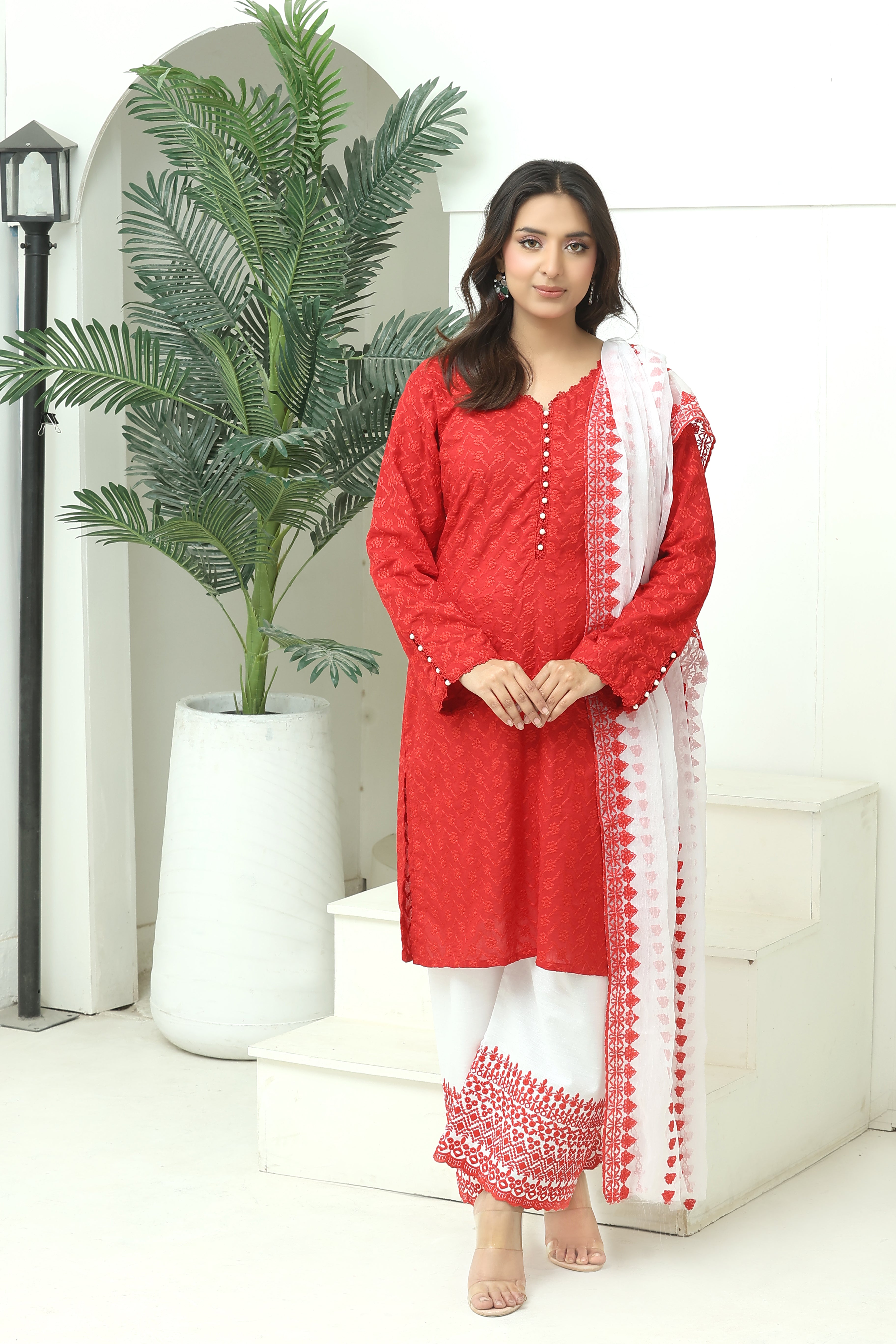 Premium Chikankari Unstitched 3pcs suit