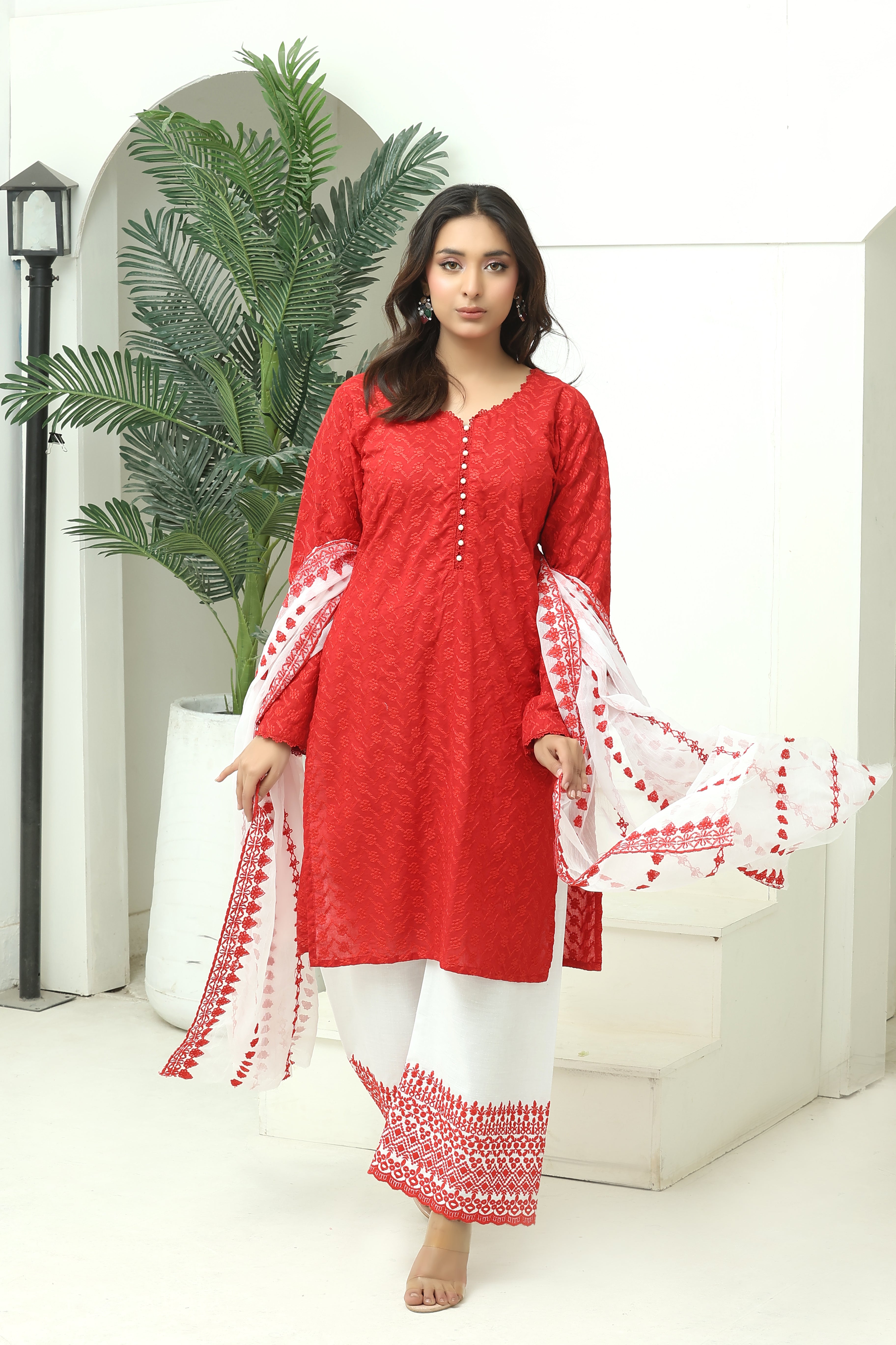 Premium Chikankari Unstitched 3pcs suit