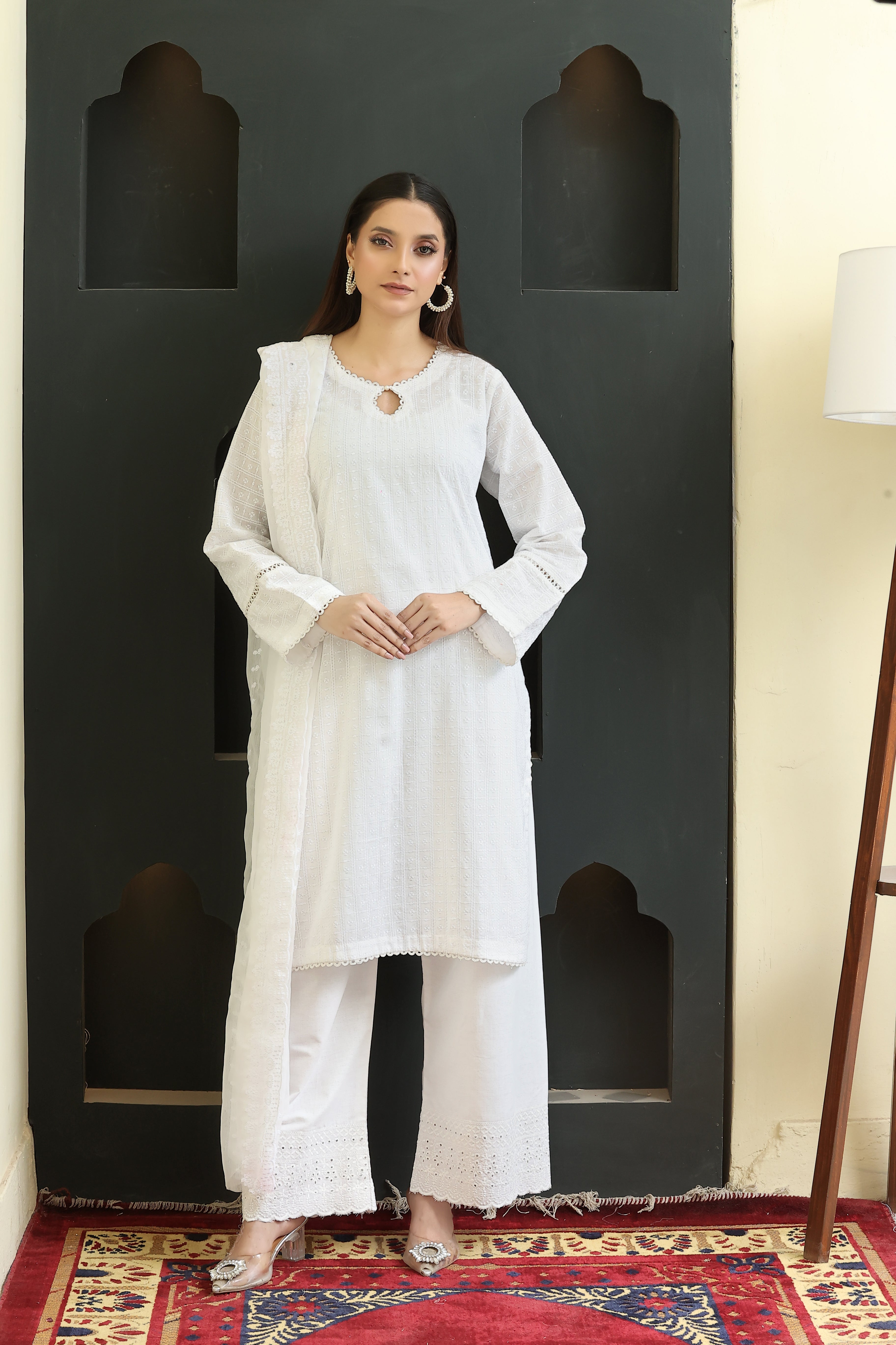 Premium Chikankari Unstitched 3pcs suit
