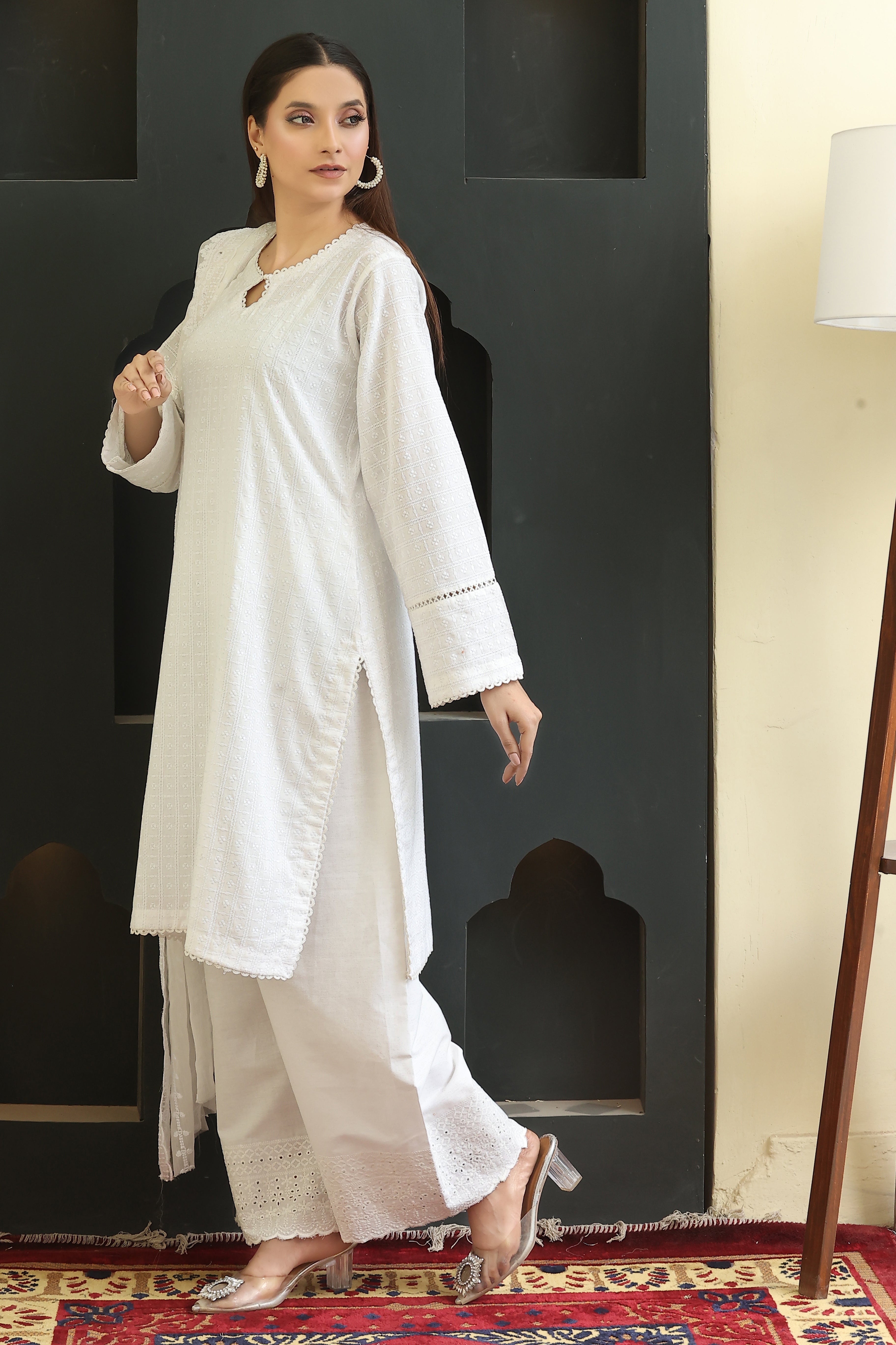 Premium Chikankari Unstitched 3pcs suit