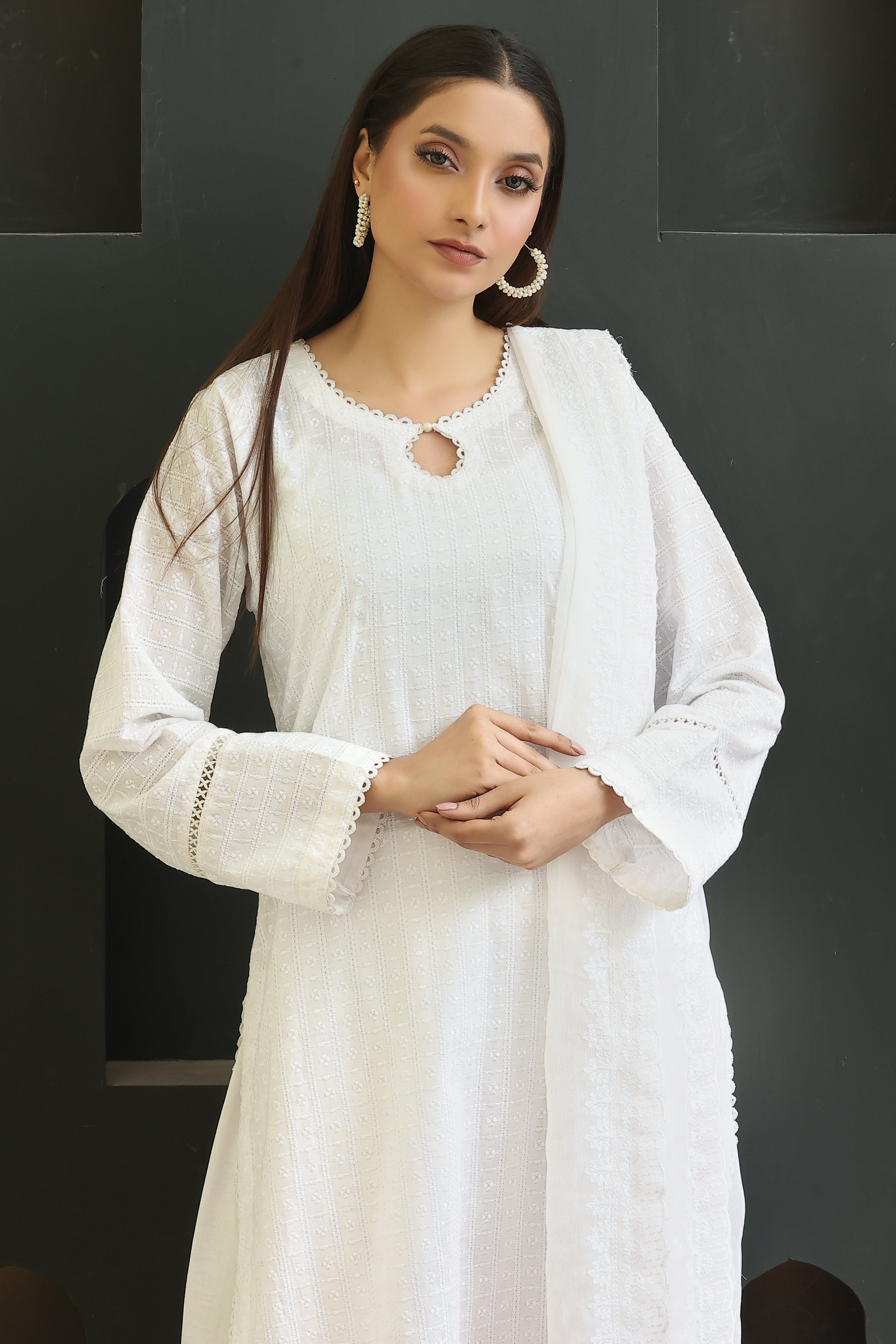 Premium Chikankari Unstitched 3pcs suit