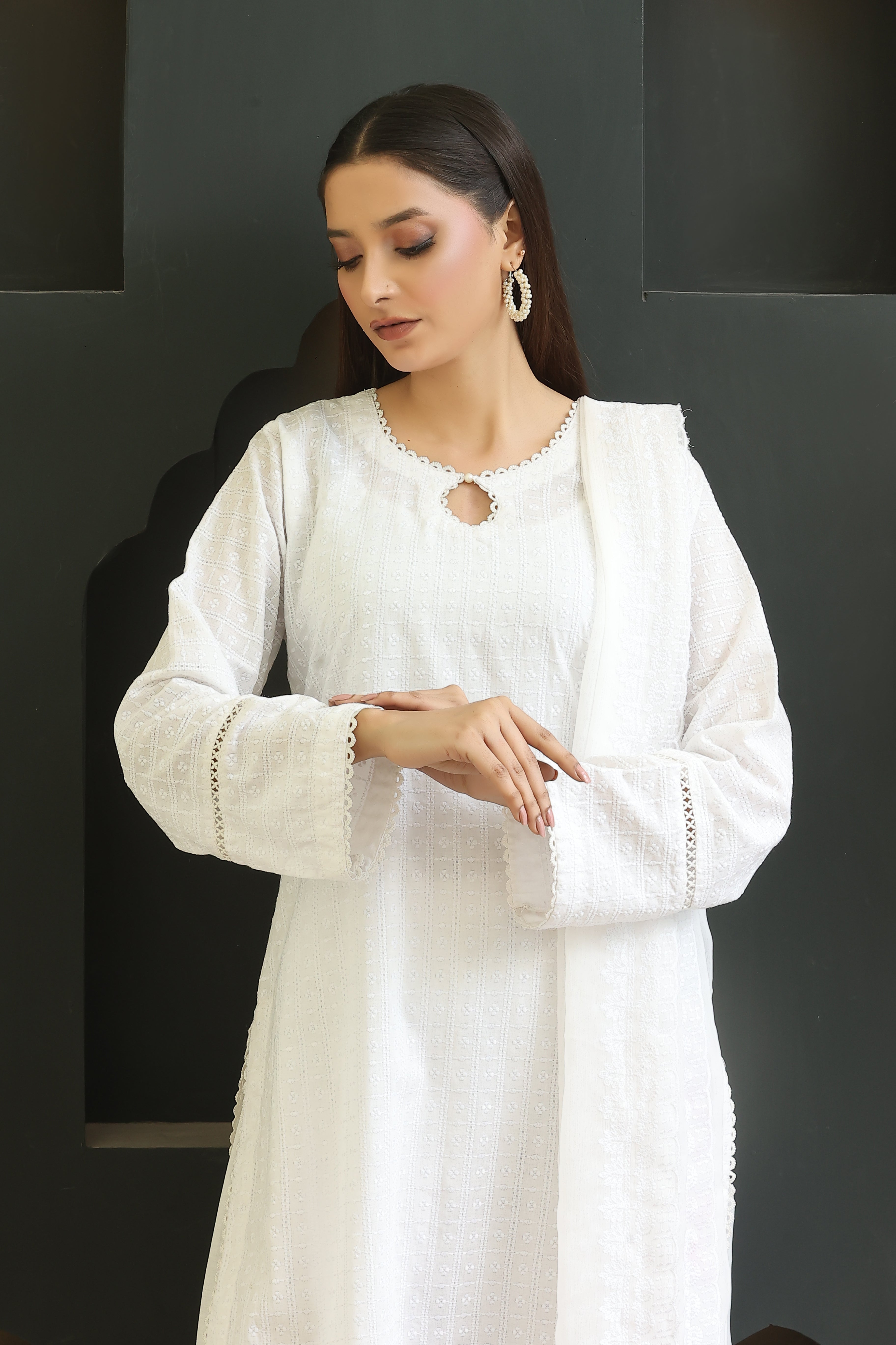 Premium Chikankari Unstitched 3pcs suit