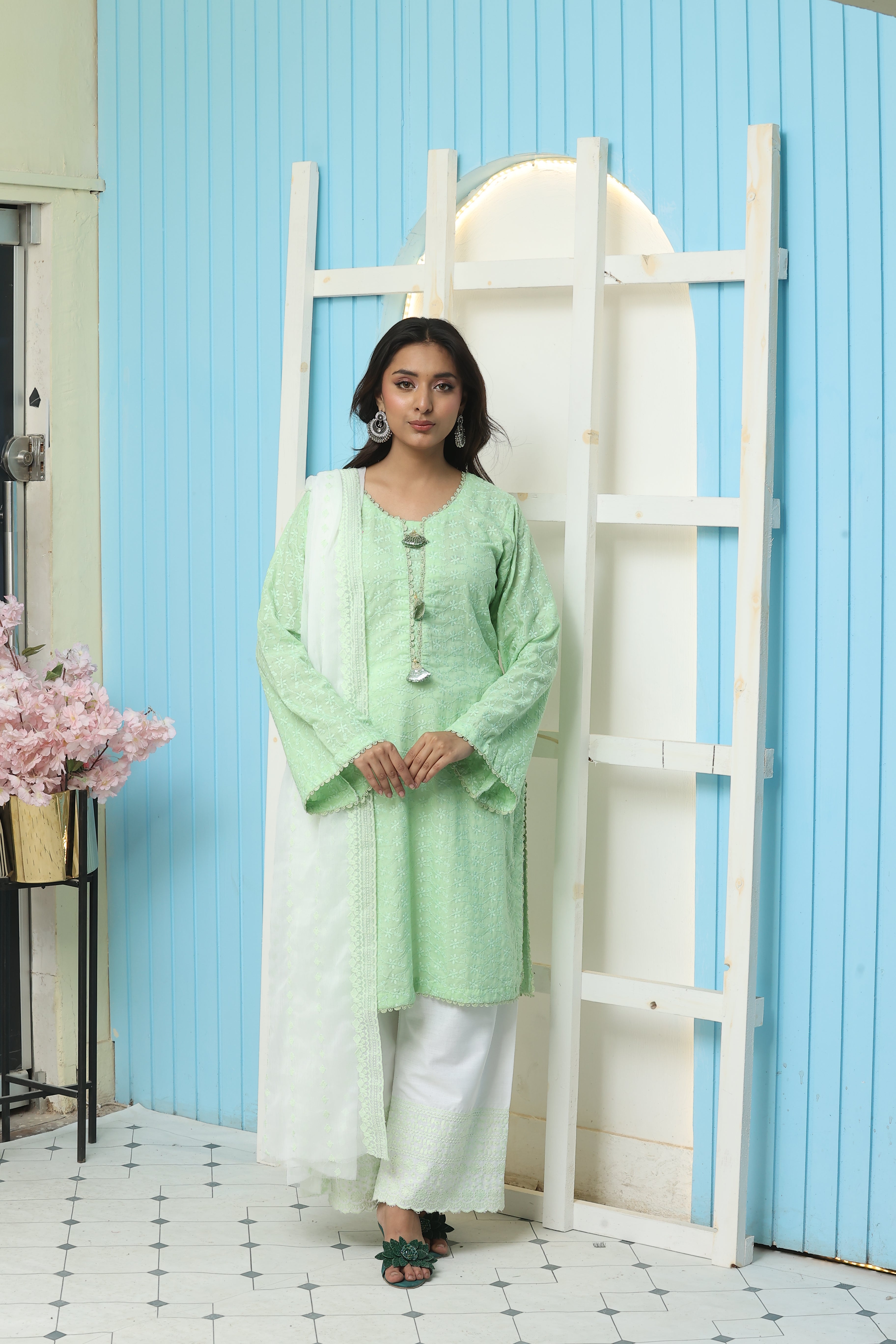 Premium Chikankari Unstitched 3pcs suit