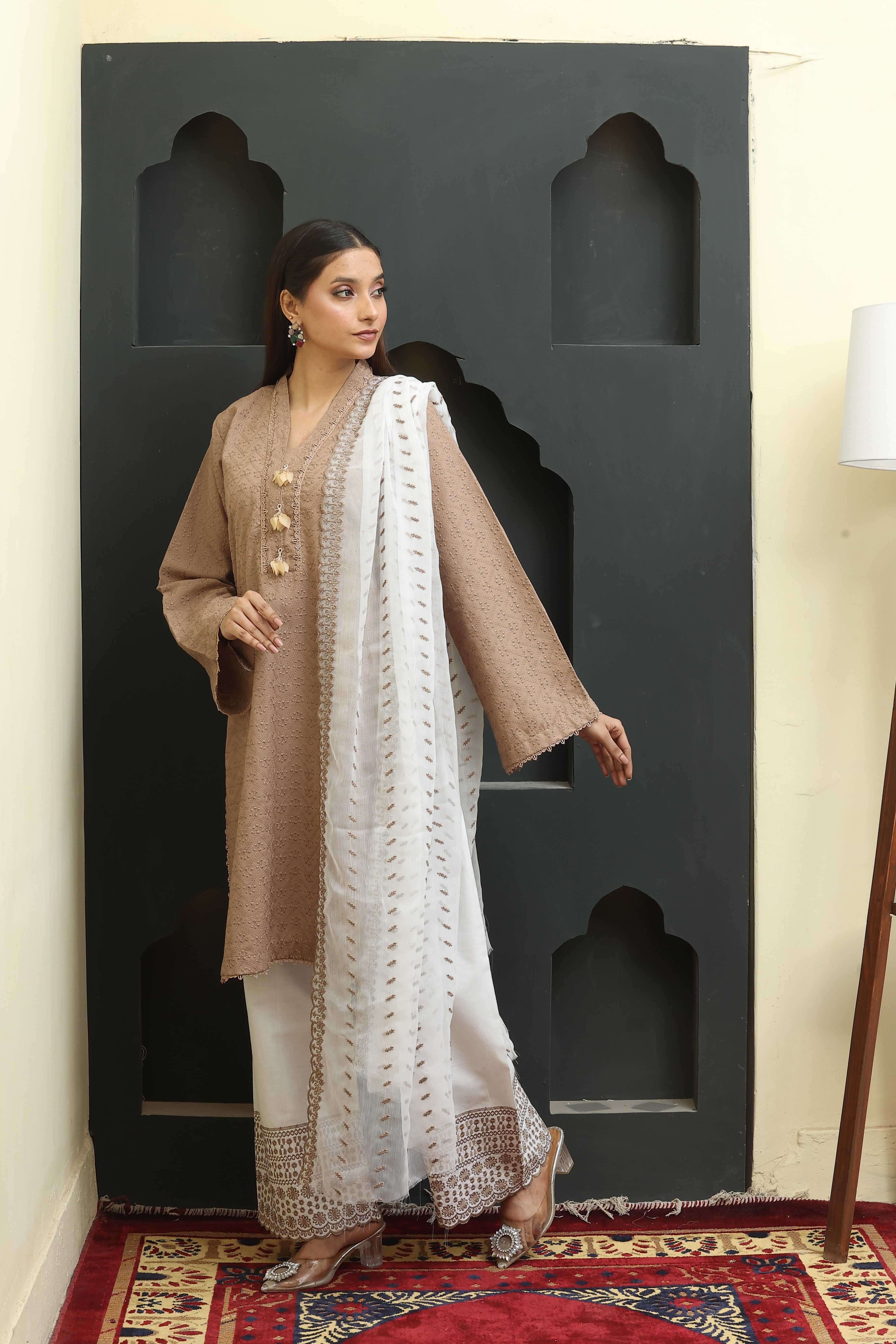 Premium Chikankari Unstitched 3pcs suit