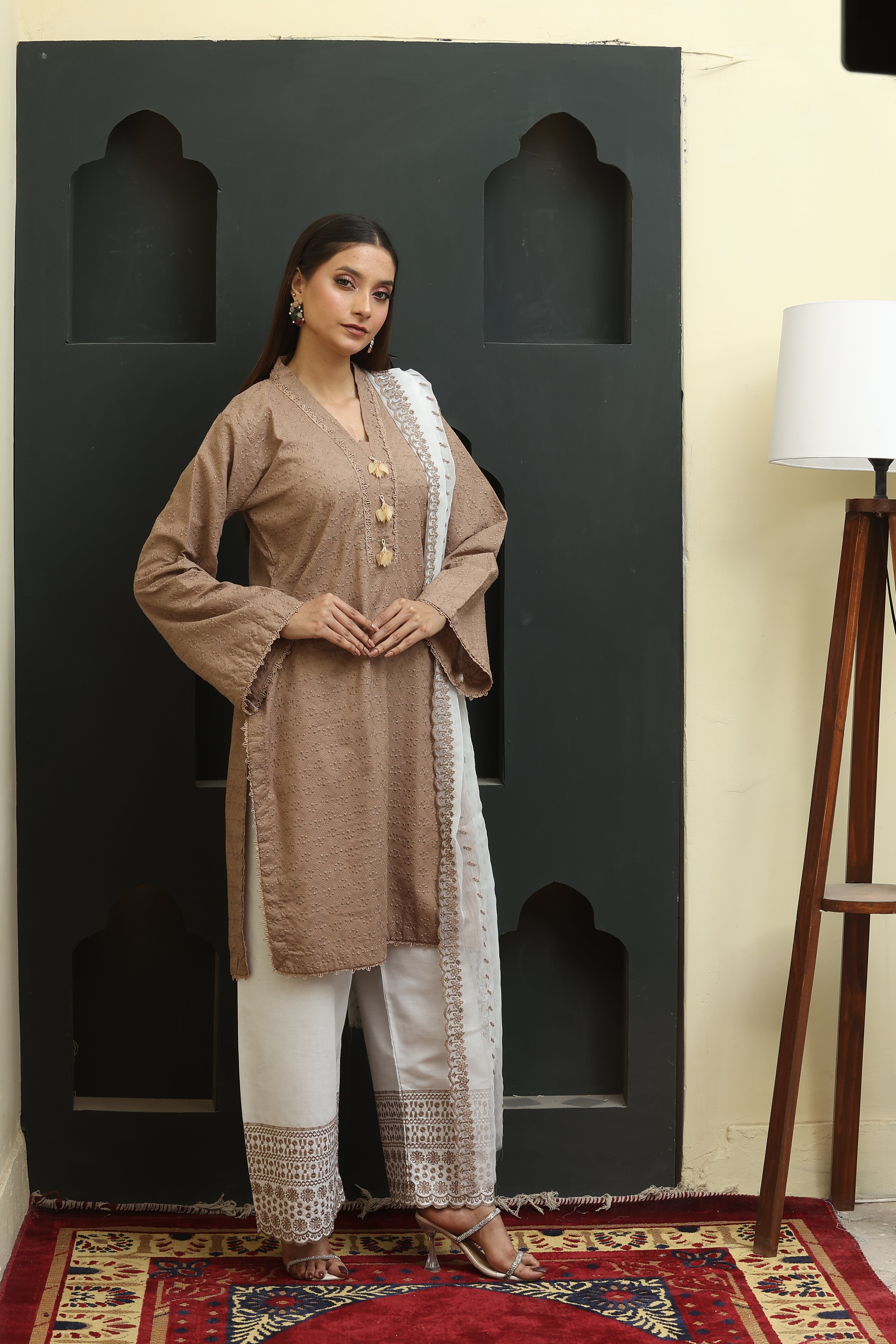 Premium Chikankari Unstitched 3pcs suit