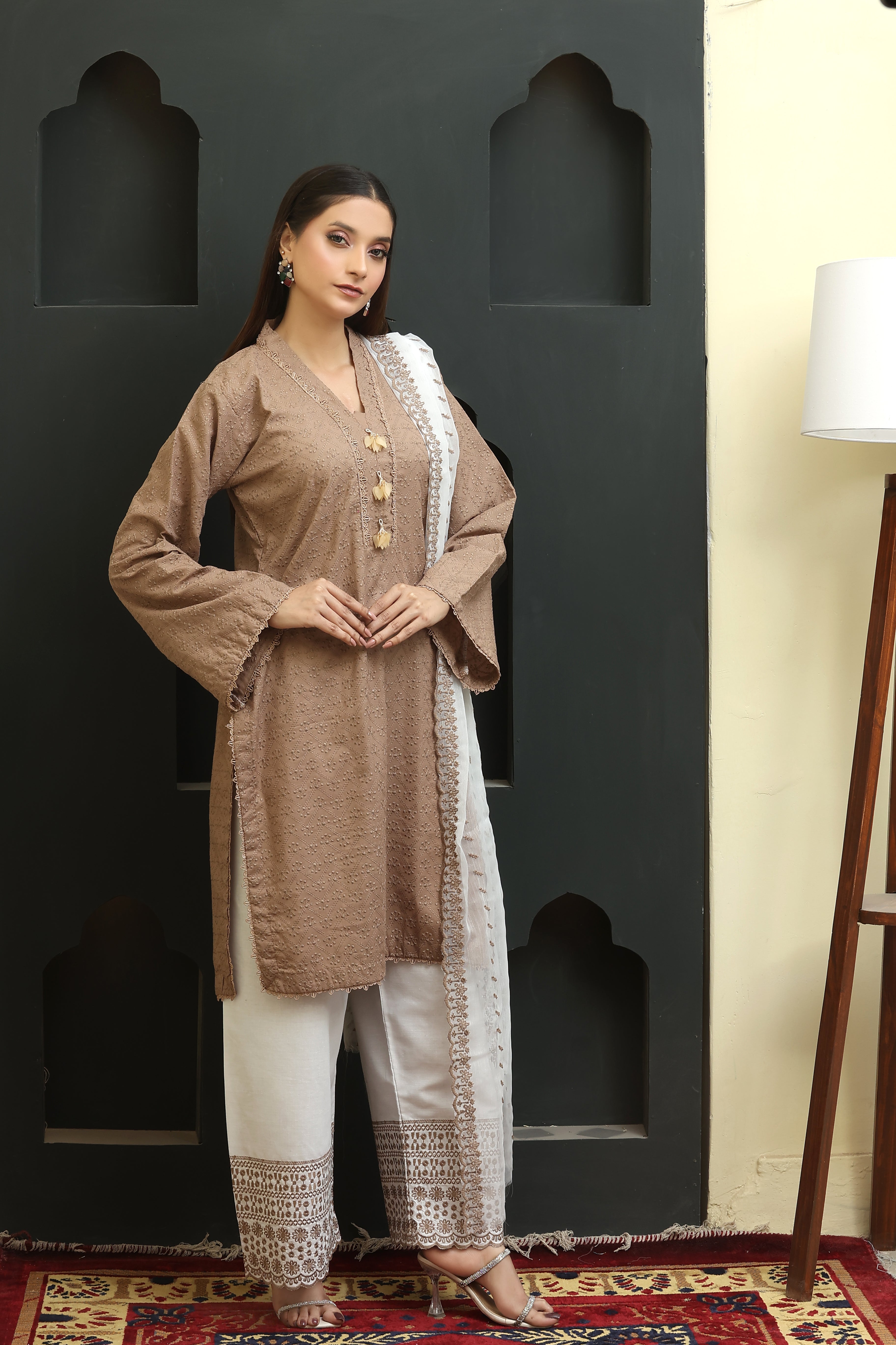 Zehra Premium Chikankari Unstitched 3pcs suit