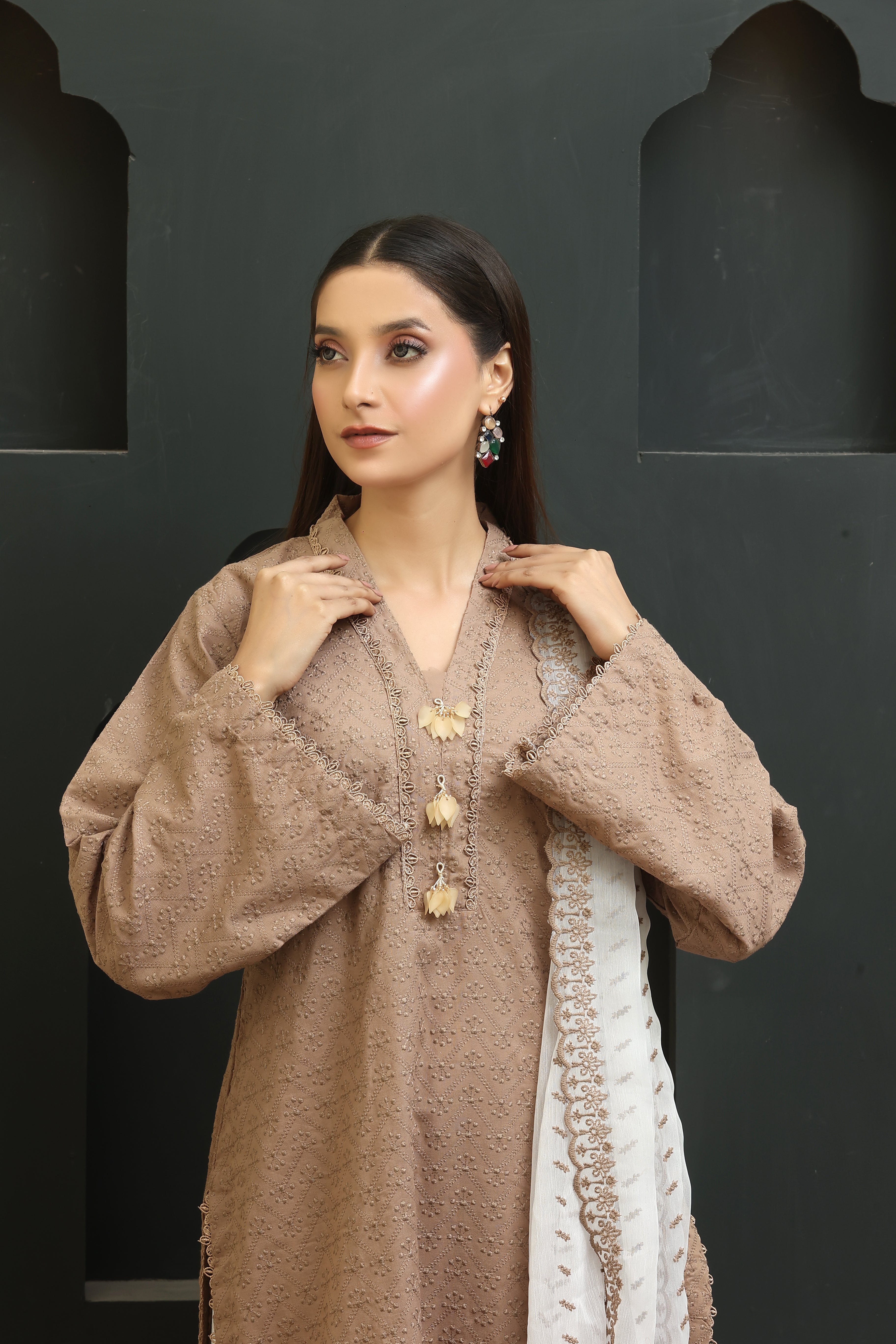 Zehra Premium Chikankari Unstitched 3pcs suit