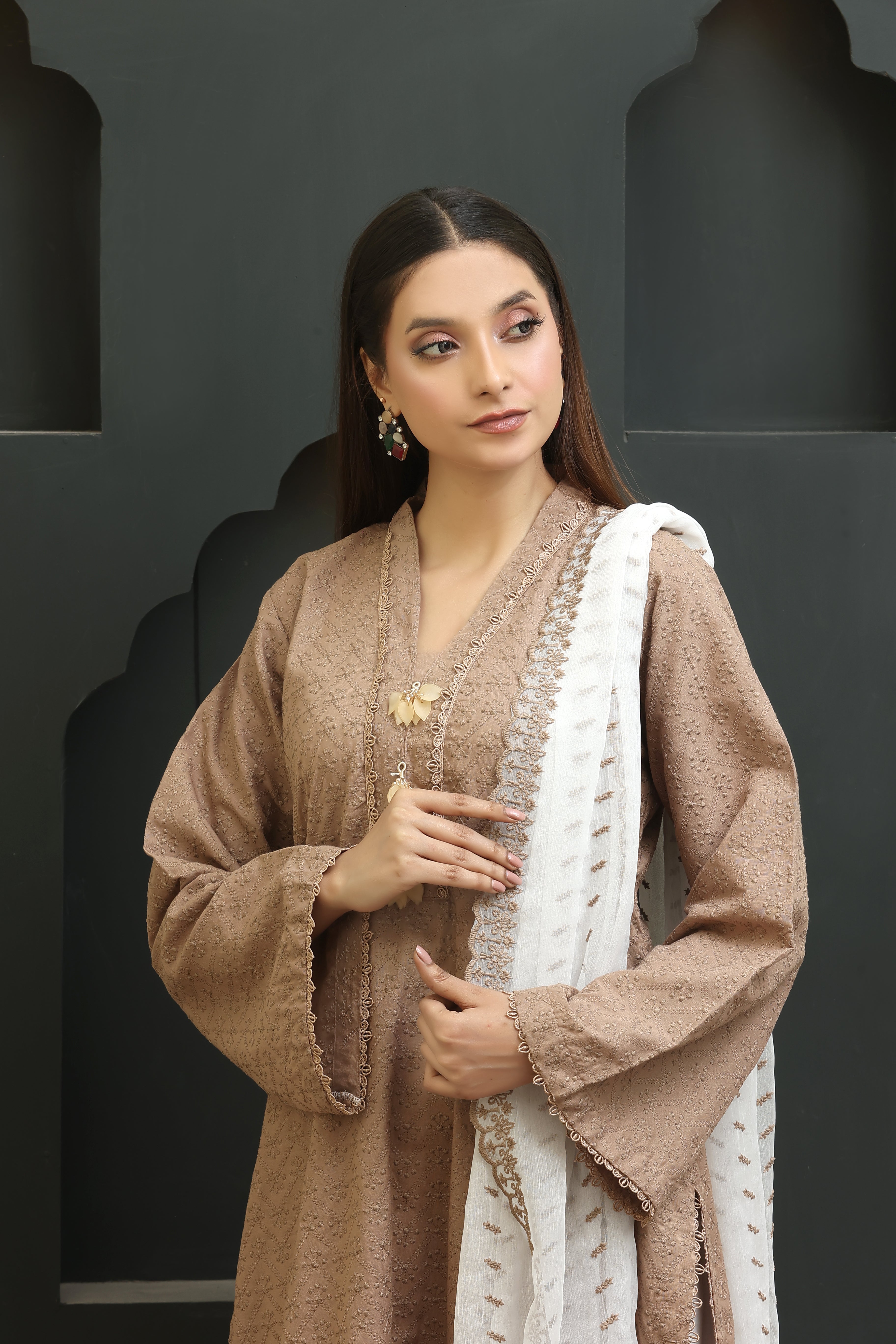 Zehra Premium Chikankari Unstitched 3pcs suit