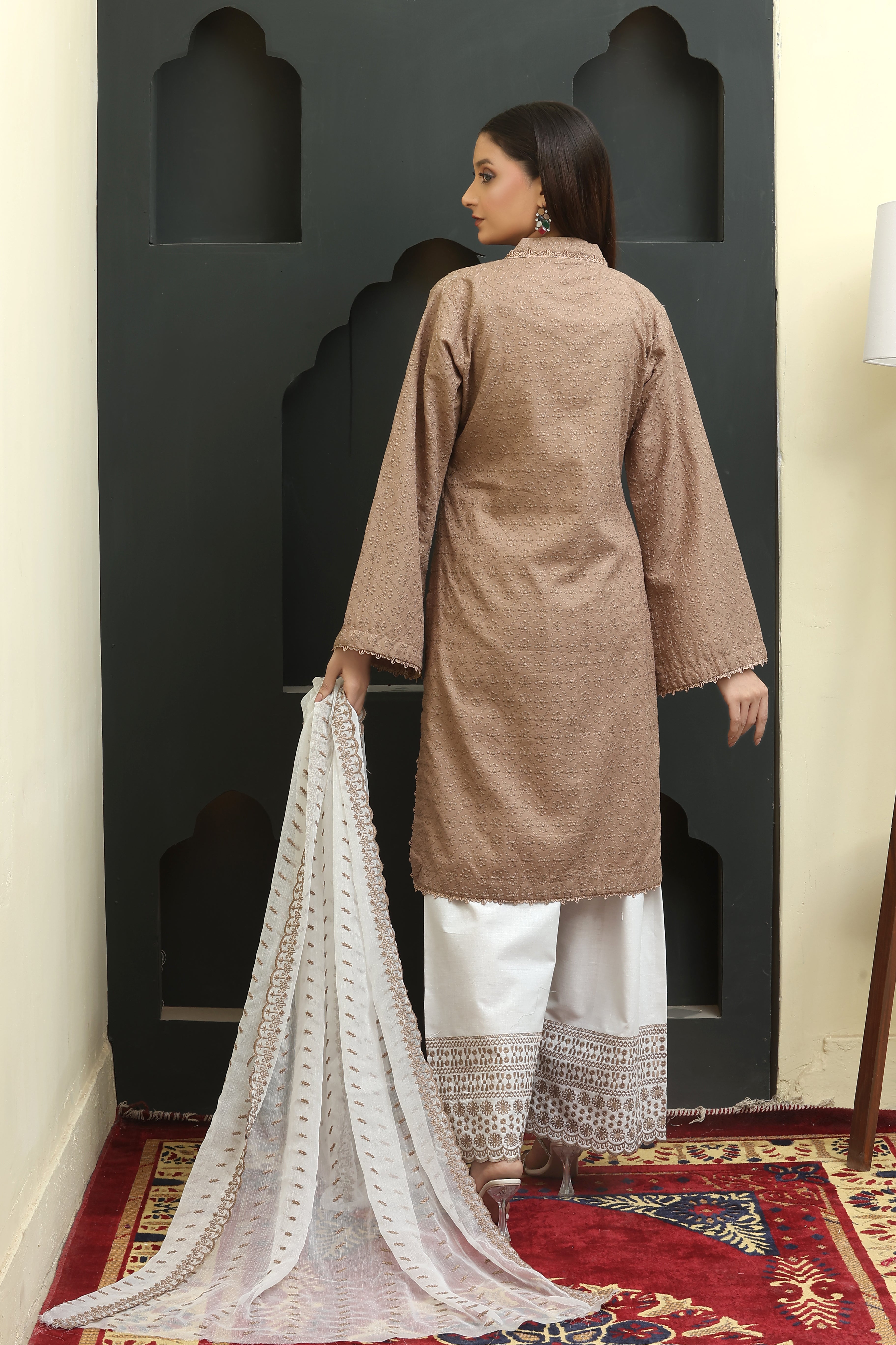 Zehra Premium Chikankari Unstitched 3pcs suit