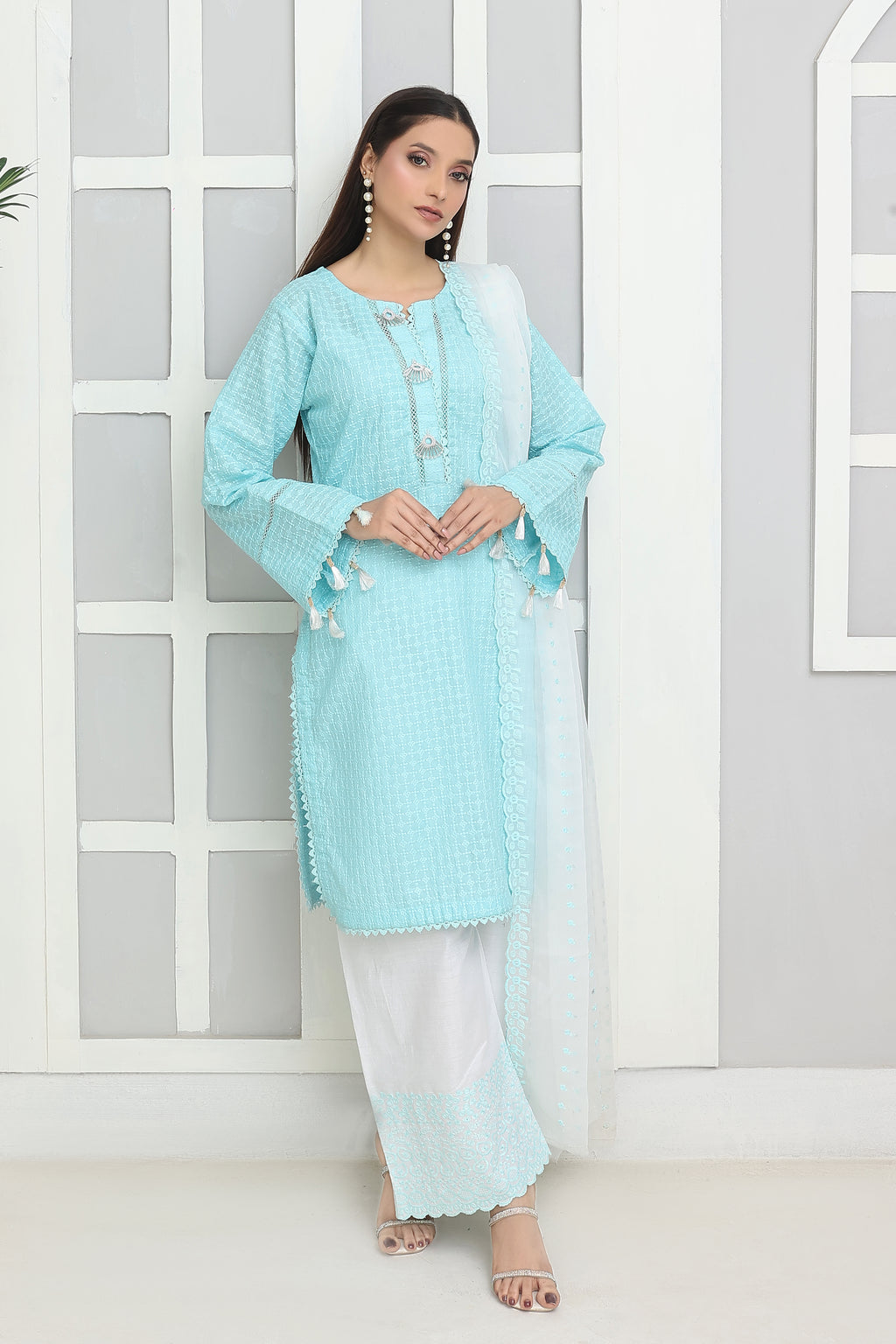 Humna Premium Chikankari Unstitched 3pcs suit