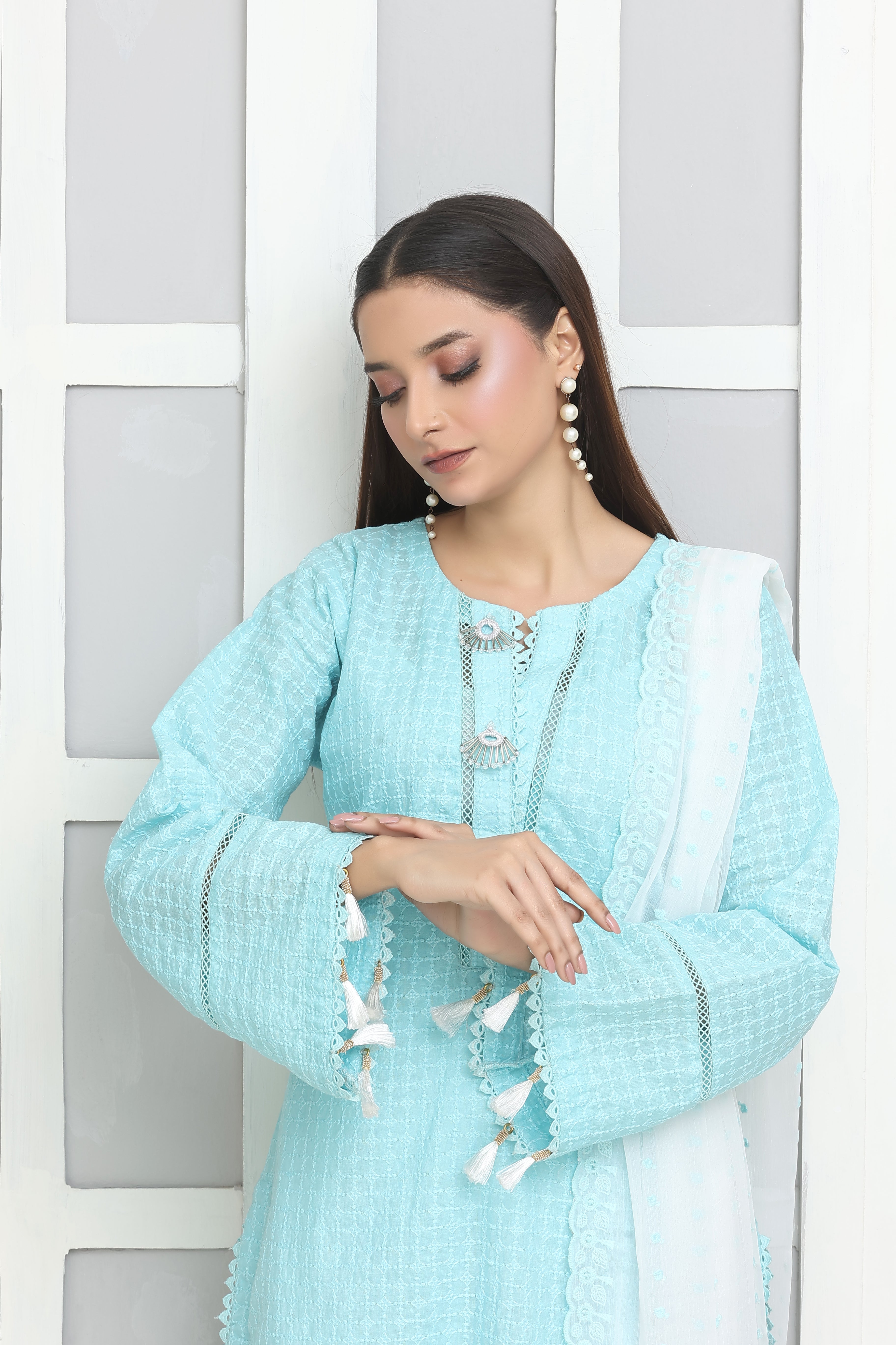 Humna Premium Chikankari Unstitched 3pcs suit