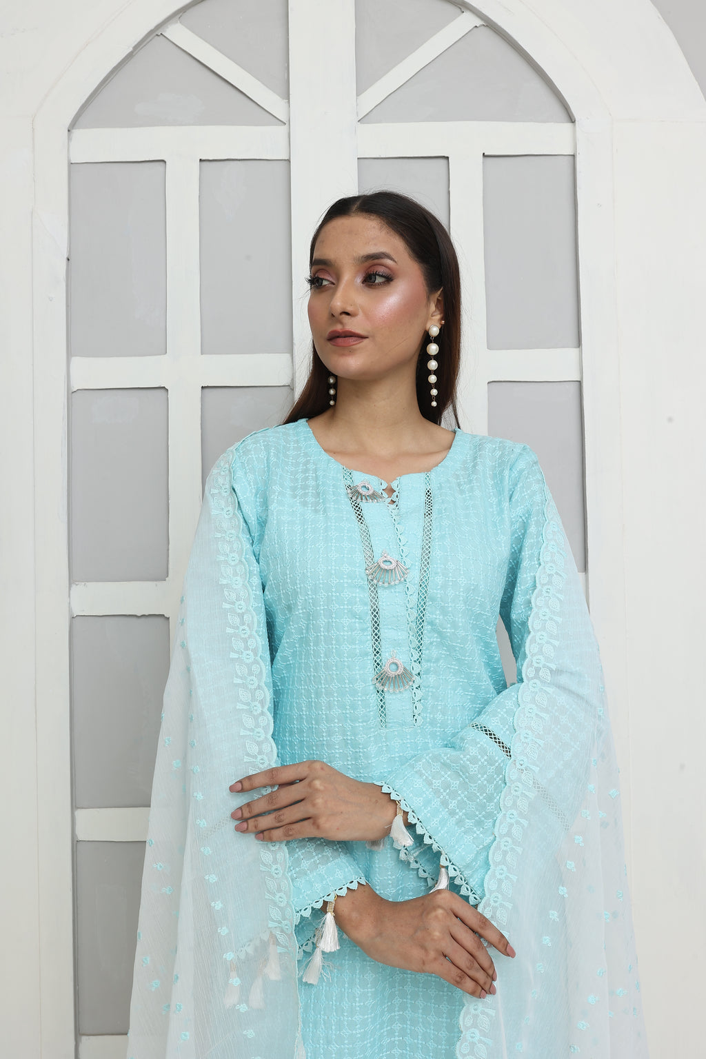 Humna Premium Chikankari Unstitched 3pcs suit