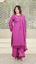 Sosan – Premium Embroidered Stitched Dhanak 3 Piece Suit | The Festive Pret