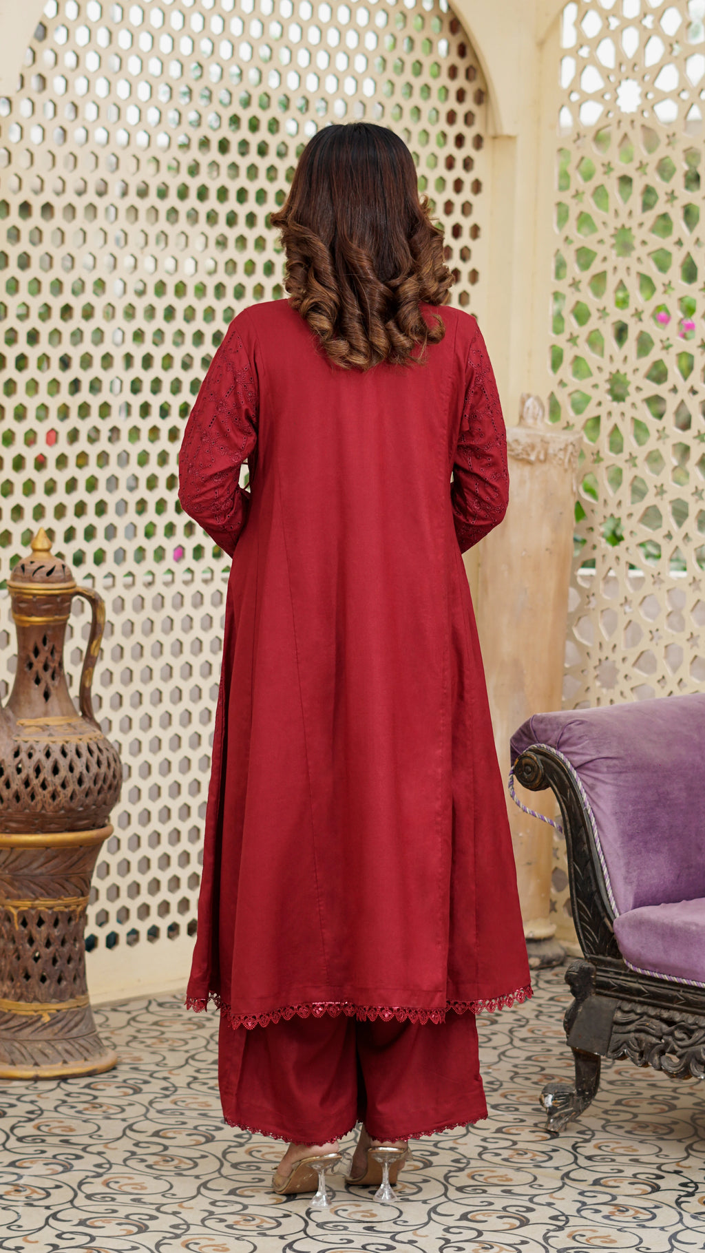 Anaar – Premium Embroidered Stitched Dhanak 3 Piece Suit | The Festive Pret