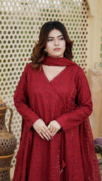 Anaar – Premium Embroidered Stitched Dhanak 3 Piece Suit | The Festive Pret