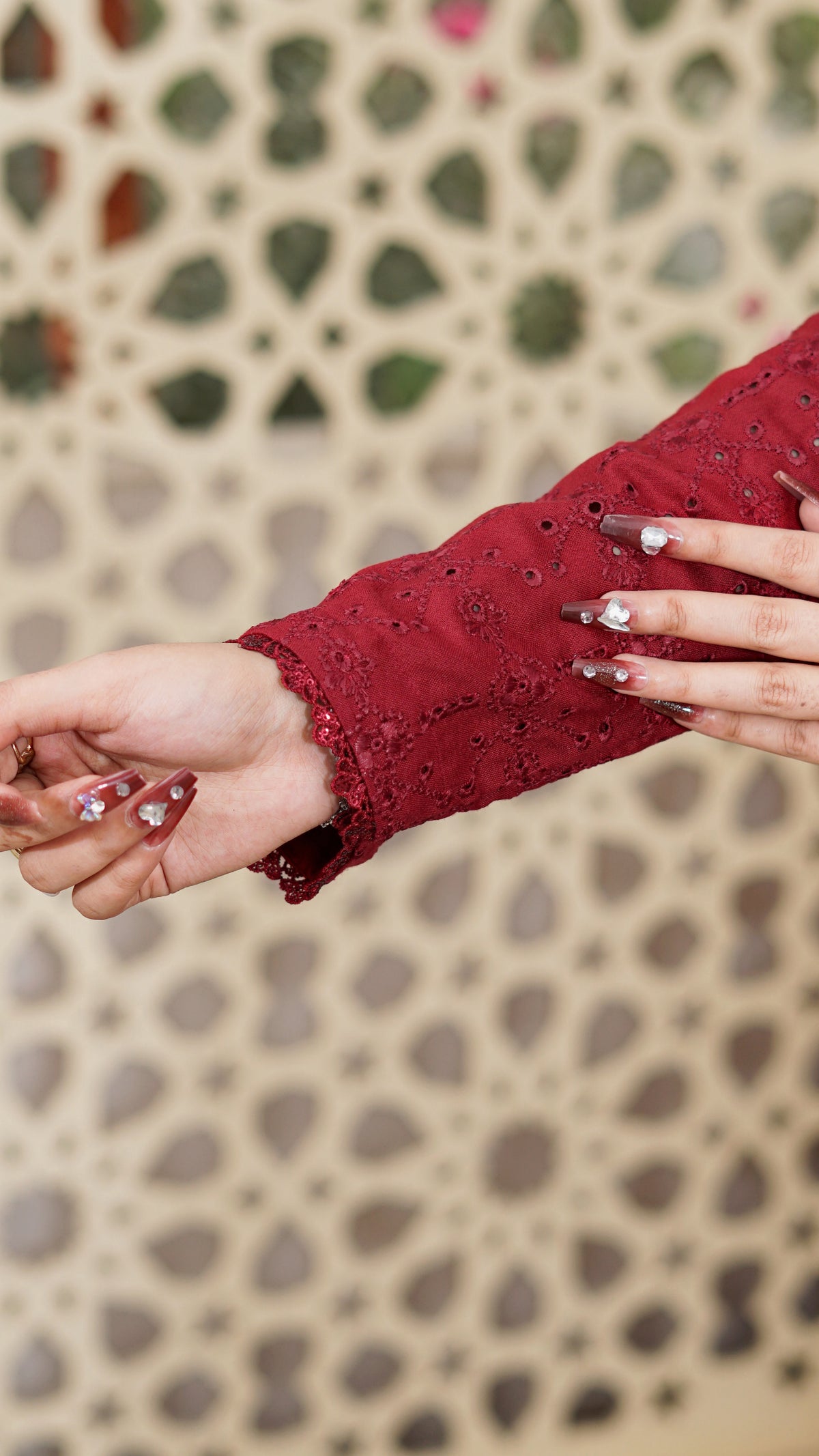 Anaar – Premium Embroidered Stitched Dhanak 3 Piece Suit | The Festive Pret