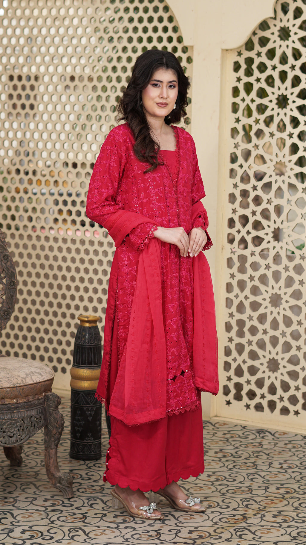 Gulabo – Premium Embroidered Stitched Dhanak 3 Piece Suit | The Festive Pret