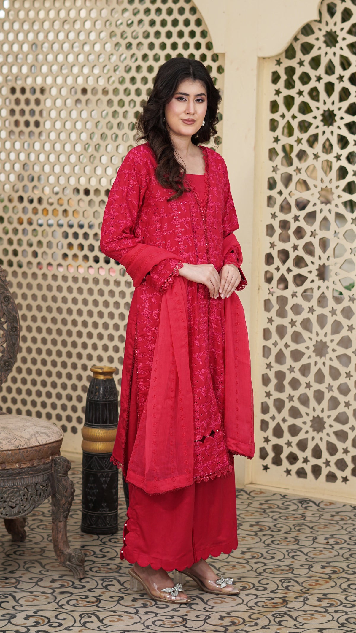 Gulabo – Premium Embroidered Stitched Dhanak 3 Piece Suit | The Festive Pret