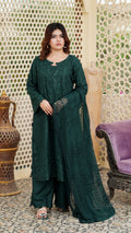 Zamurrad – Premium Embroidered Stitched Dhanak 3 Piece Suit | The Festive Pret