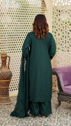 Zamurrad – Premium Embroidered Stitched Dhanak 3 Piece Suit | The Festive Pret