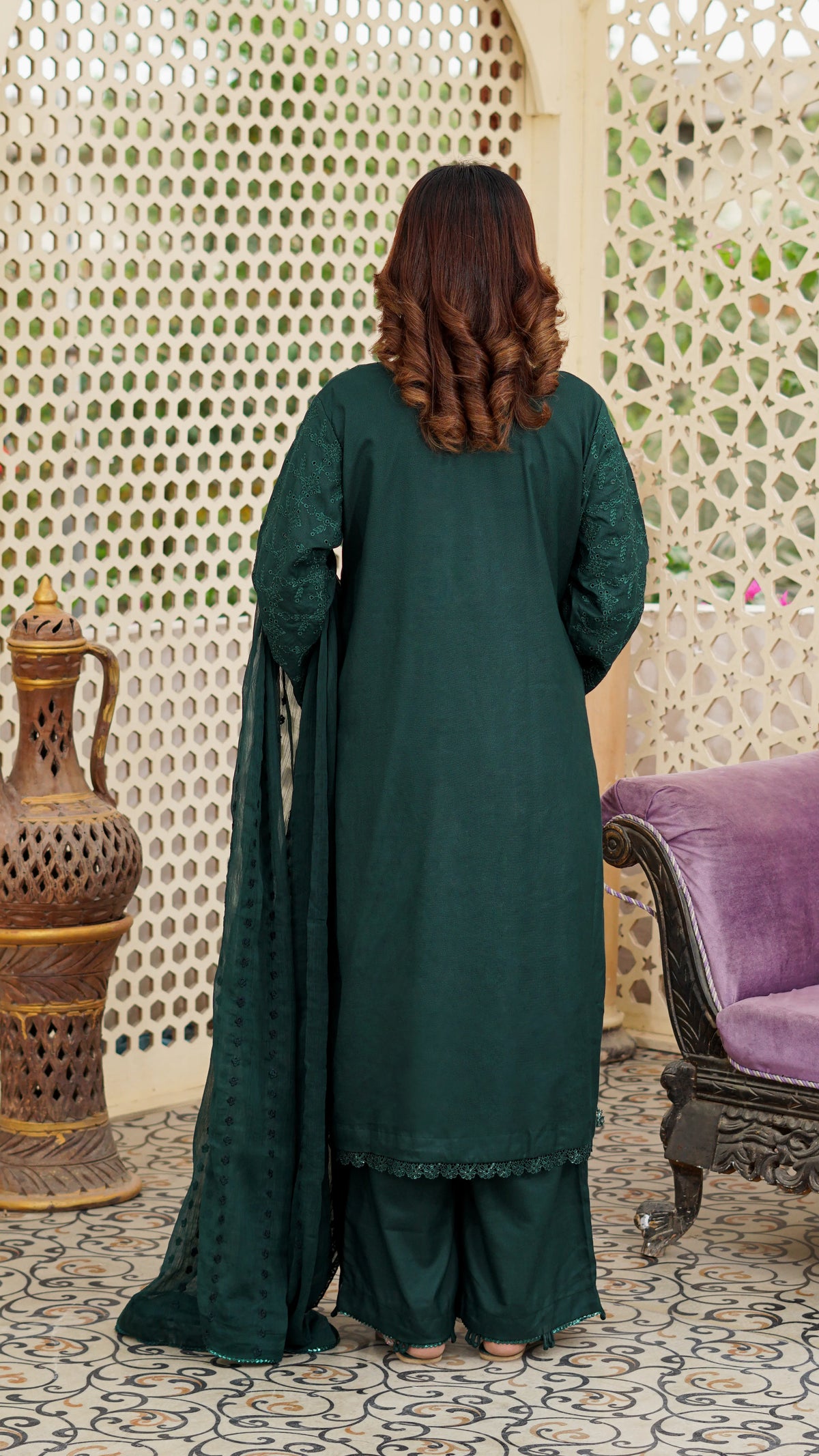 Zamurrad – Premium Embroidered Stitched Dhanak 3 Piece Suit | The Festive Pret