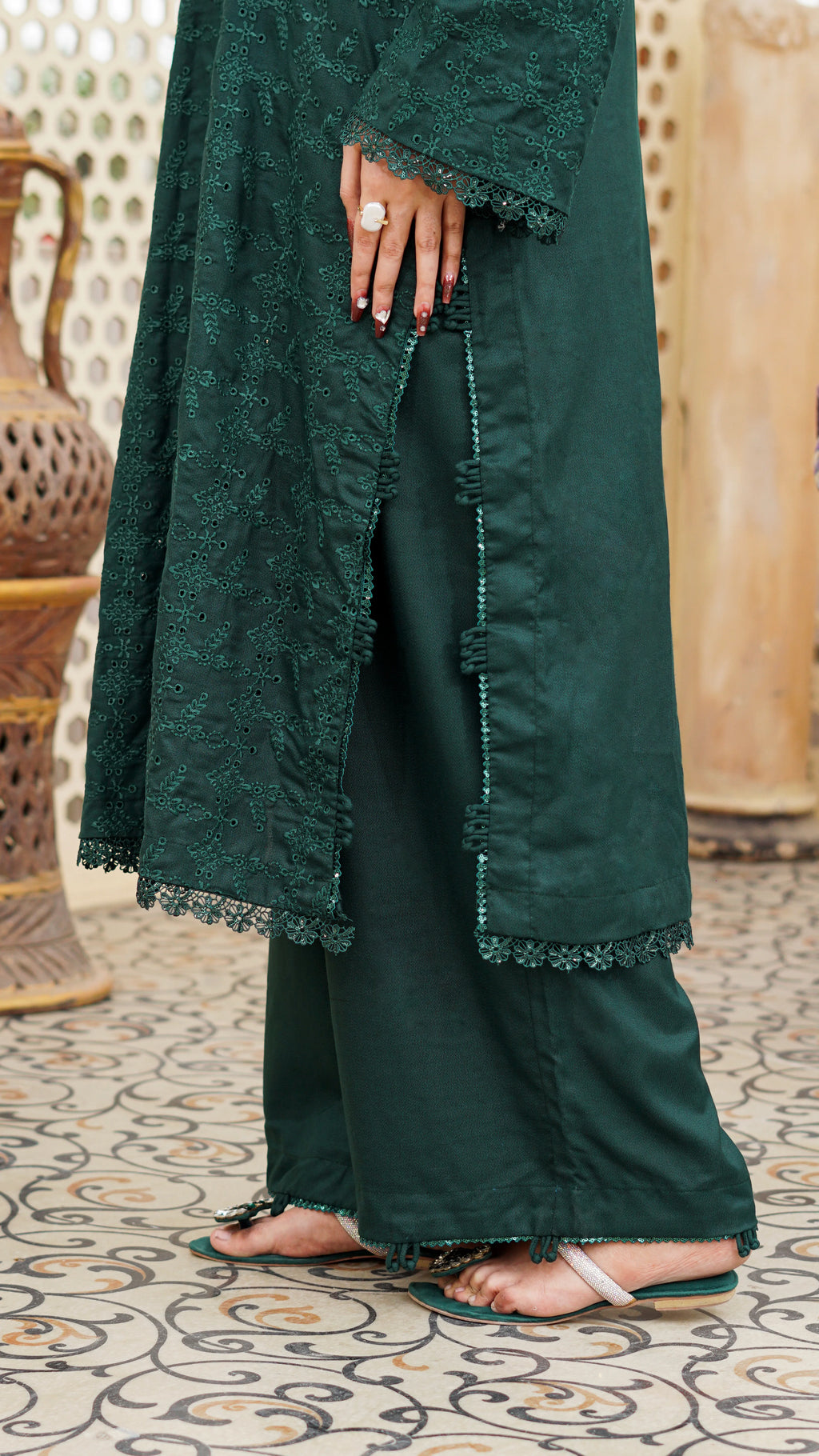 Zamurrad – Premium Embroidered Stitched Dhanak 3 Piece Suit | The Festive Pret