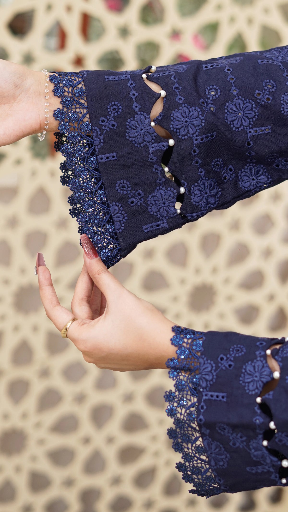 Neelam – Premium Embroidered Stitched Dhanak 3 Piece Suit | The Festive Pret