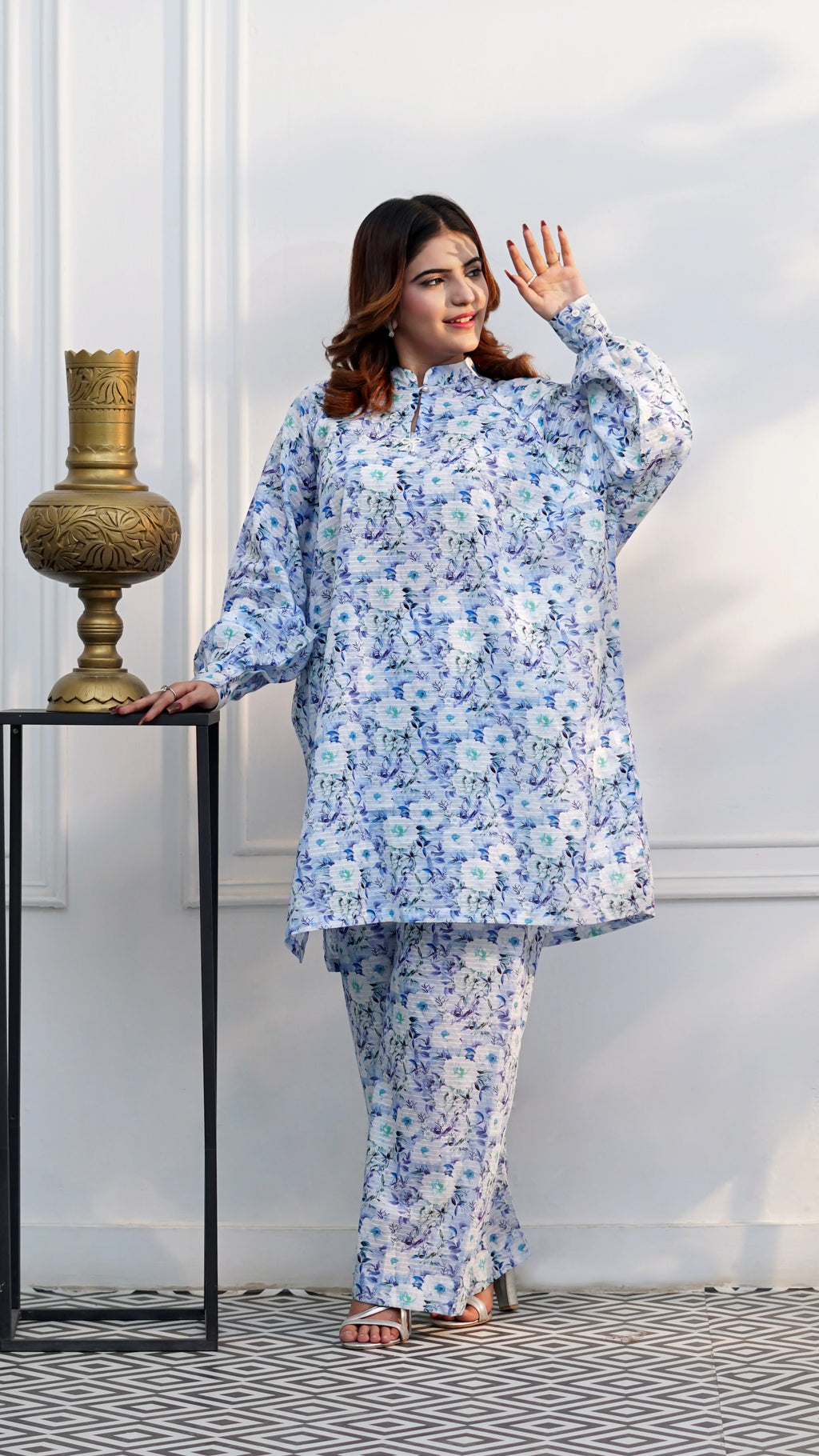 Azure Garden – 2 Piece Printed Co-ord Set | The Western Edit