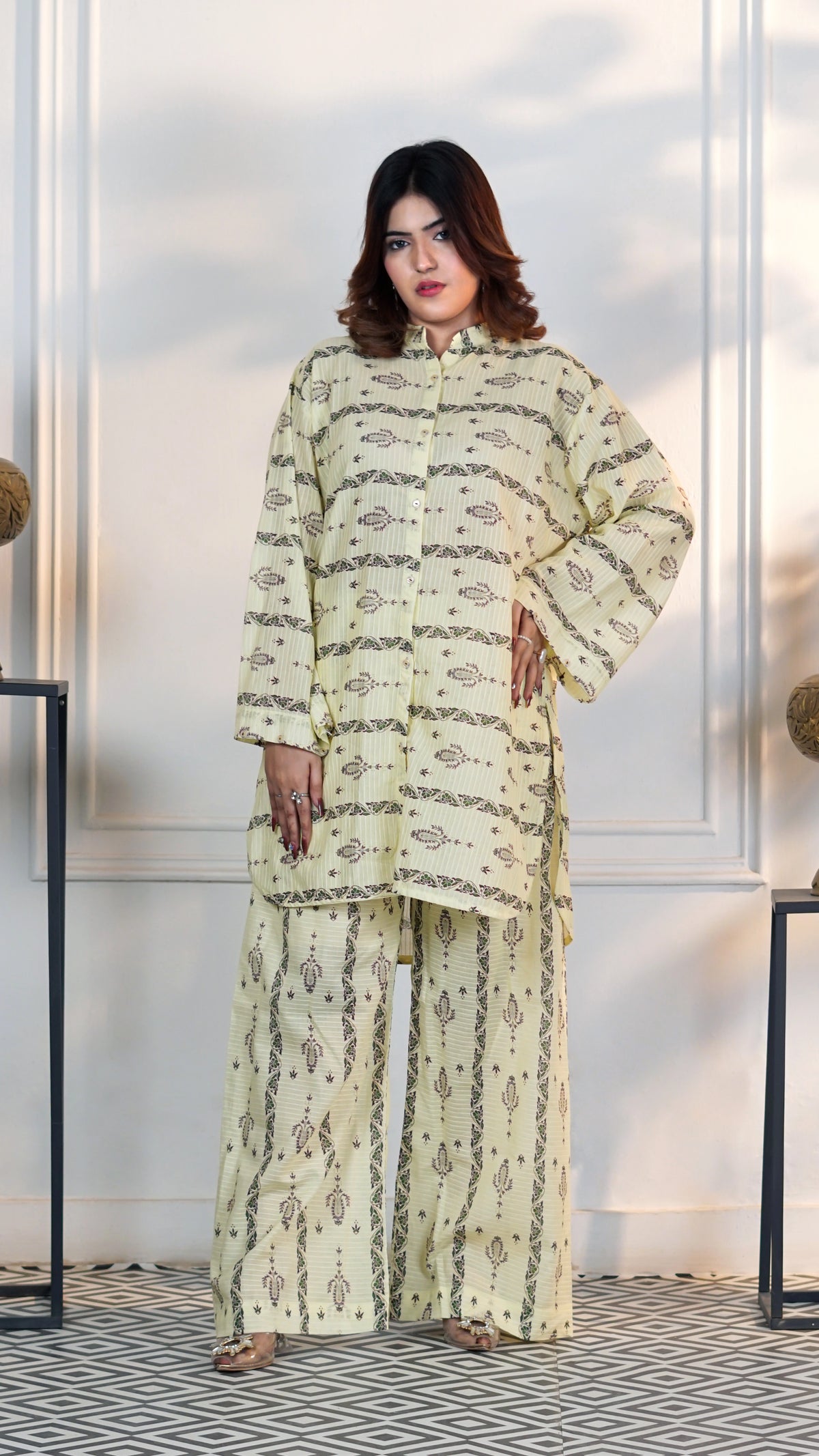 Lemon Heritage – 2 Piece Printed Co-ord Set | The Western Edit