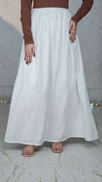 Cloud Stripe Chikankari Flared Skirt | The Western Edit