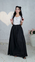 Noir Vine Chikankari Maxi Skirt | The Western Edit