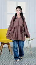 Muted Mauve Flared Wrap Top | The Western Edit